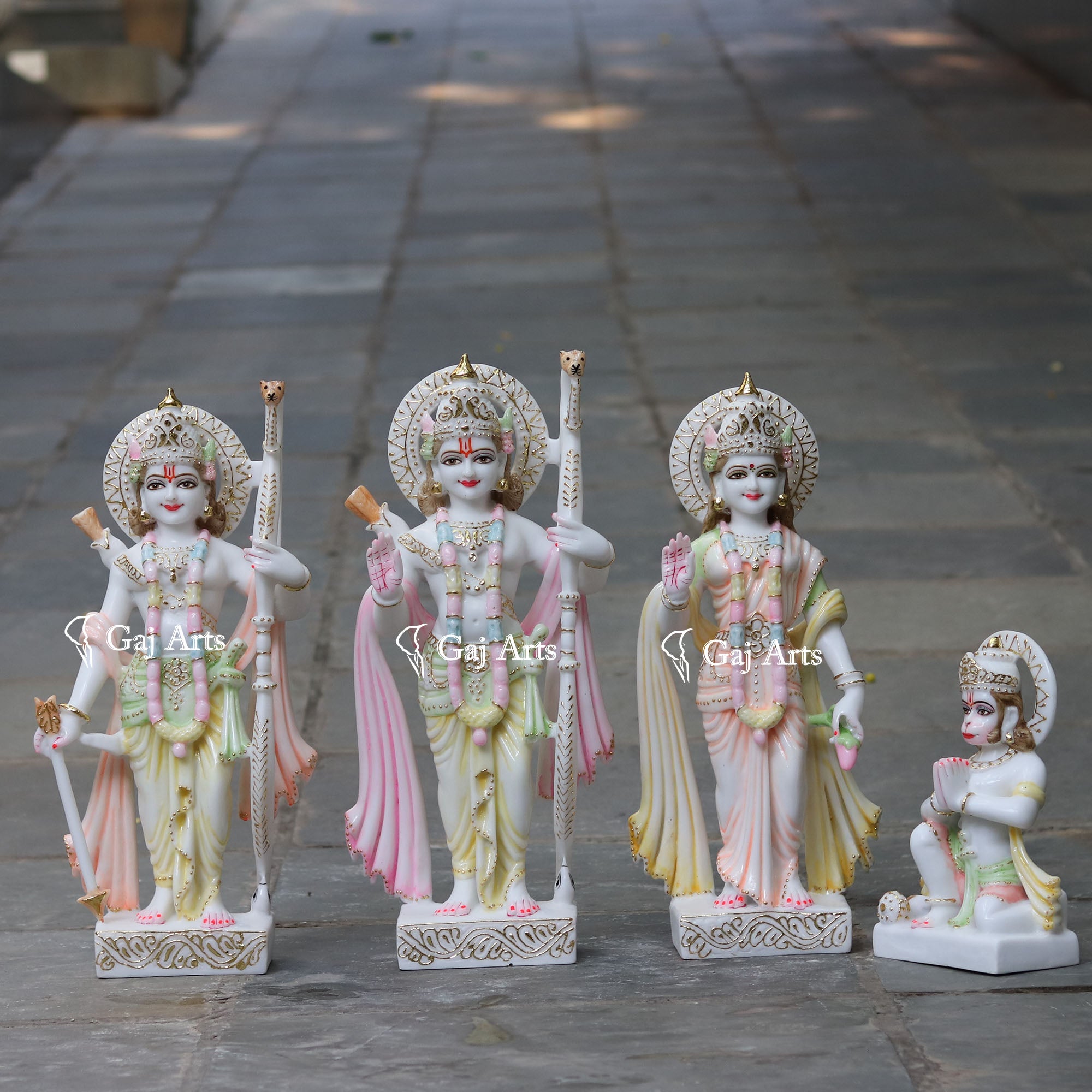 White Marble Ethiopia Ram Jodi Statue | 24 Inch