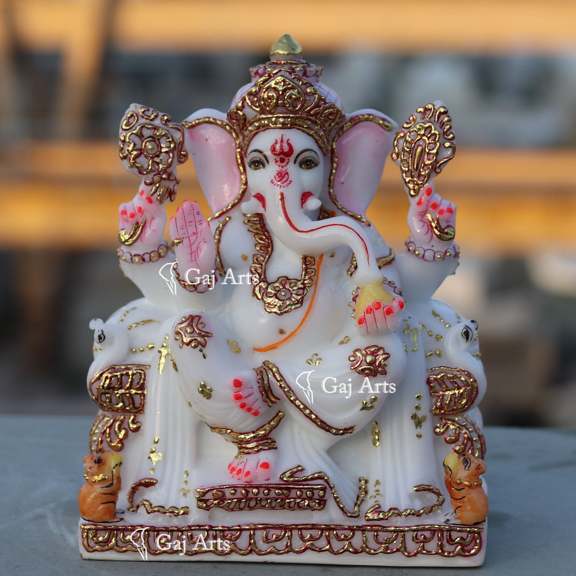 White Marble Ganesh Statue | 7 Inch