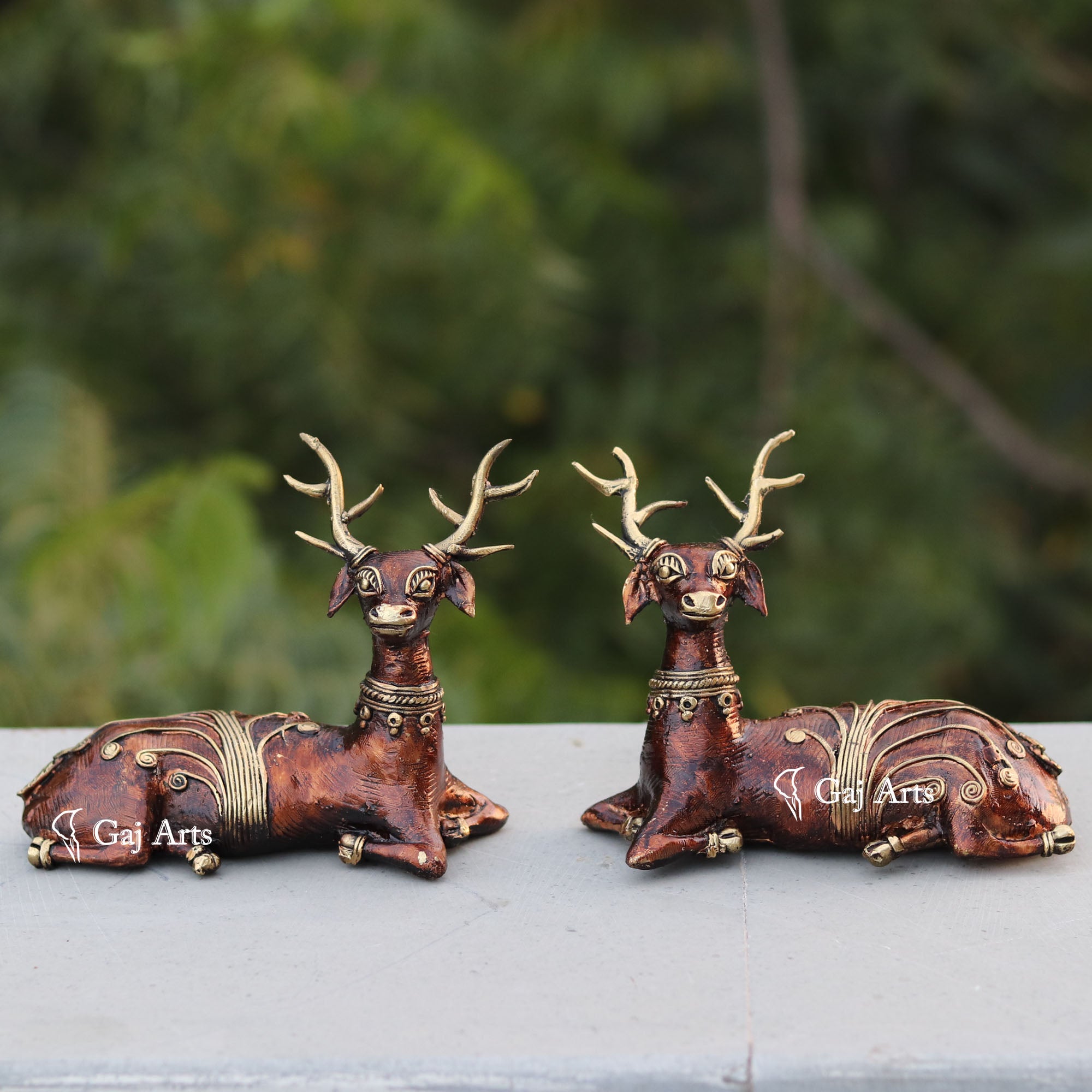 Dhokra Art Sitting Deer 5"
