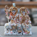 White Marble Shiv Parivar Idol | 7 Inch