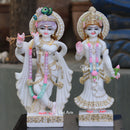 White Marble Ethiopia Radha Krishna Murti | 18 Inch