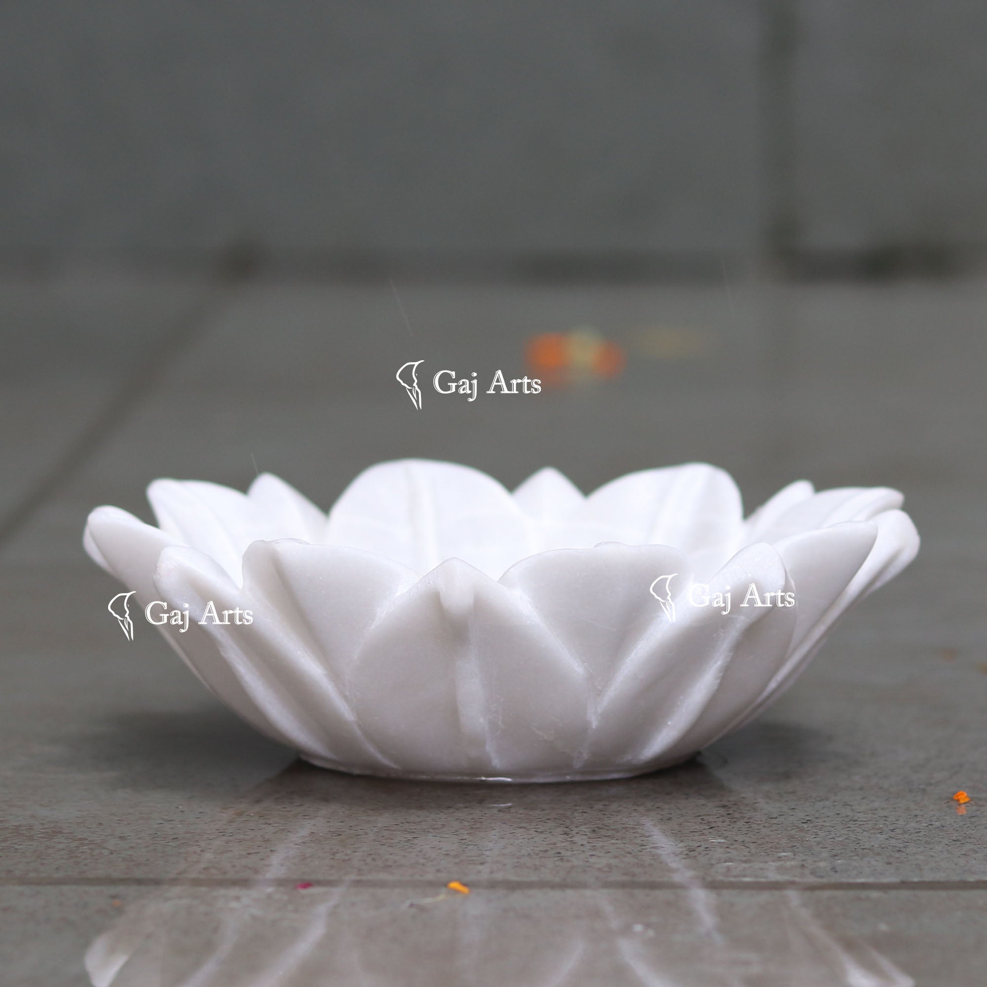 White Marble Refined Flower Bowl | 8 Inch