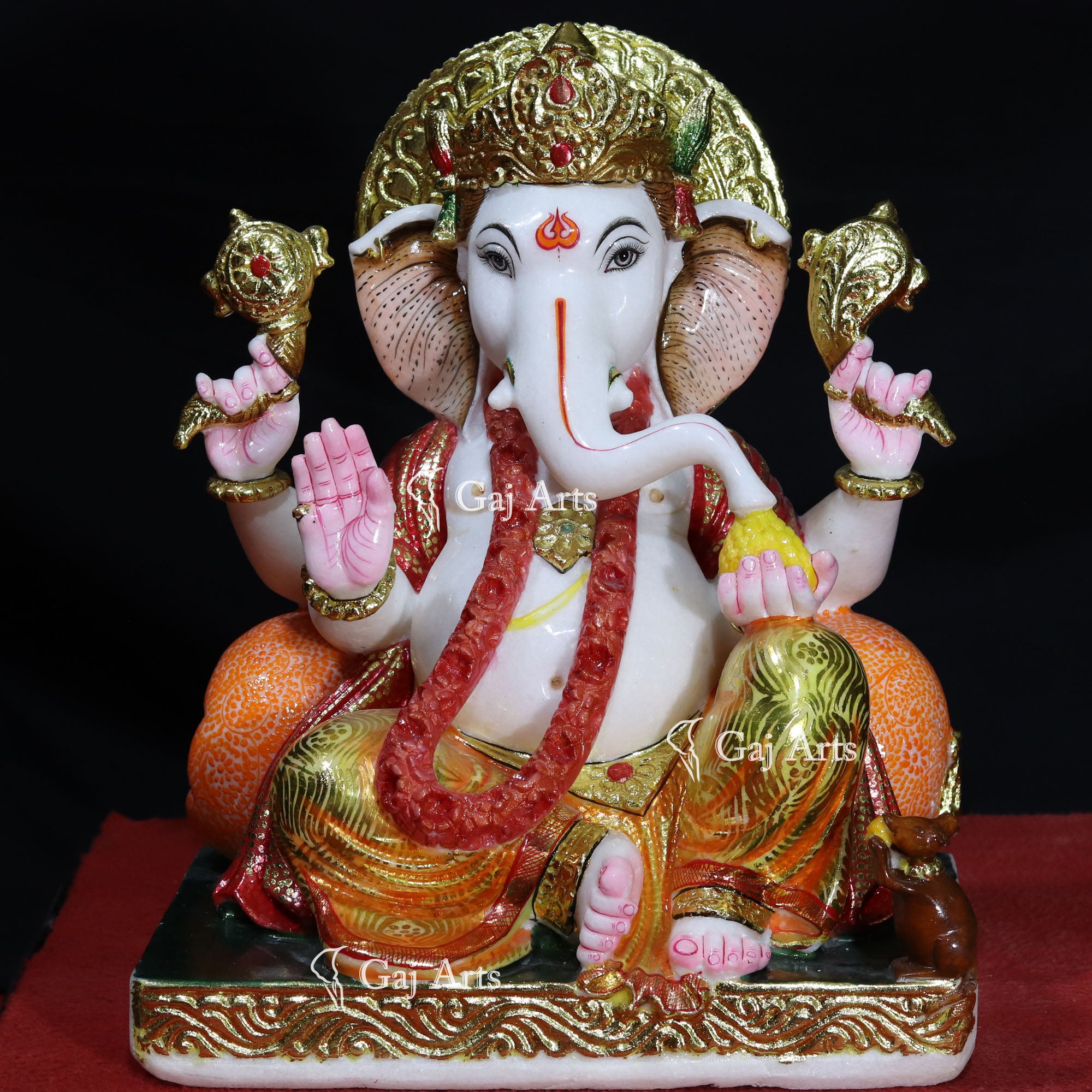 White Makrana Marble Ganesh Statue | 18 Inch