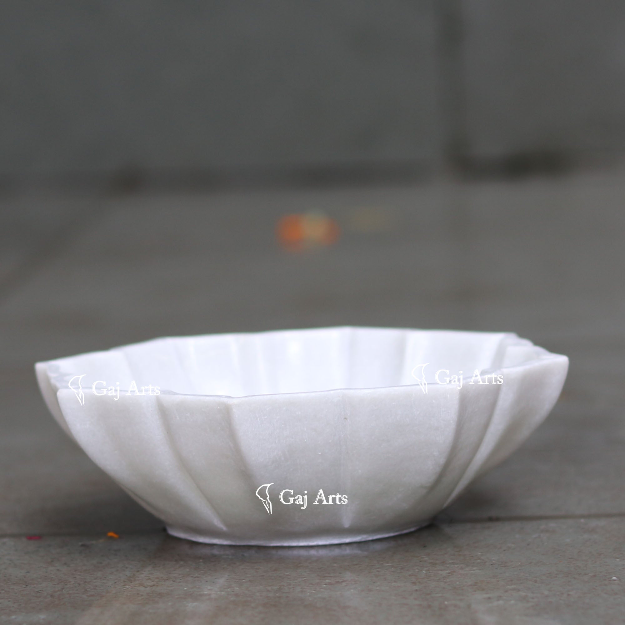 White Marble Flower Bowl | 8 Inch