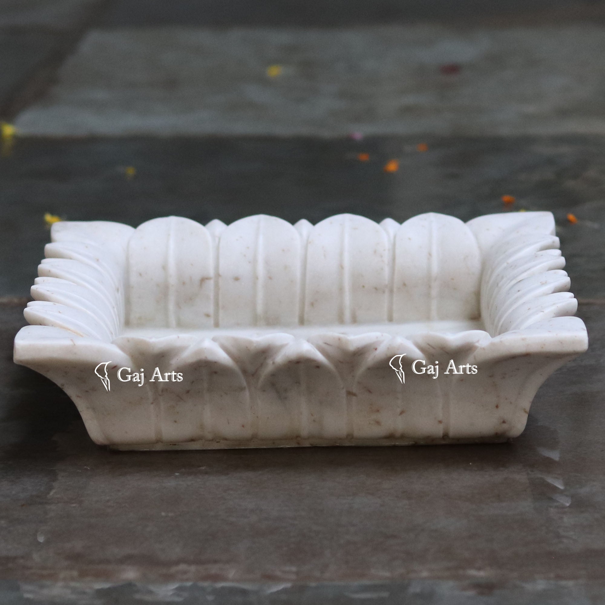White Marble Premium Floral Display Bowl | 12 Inch