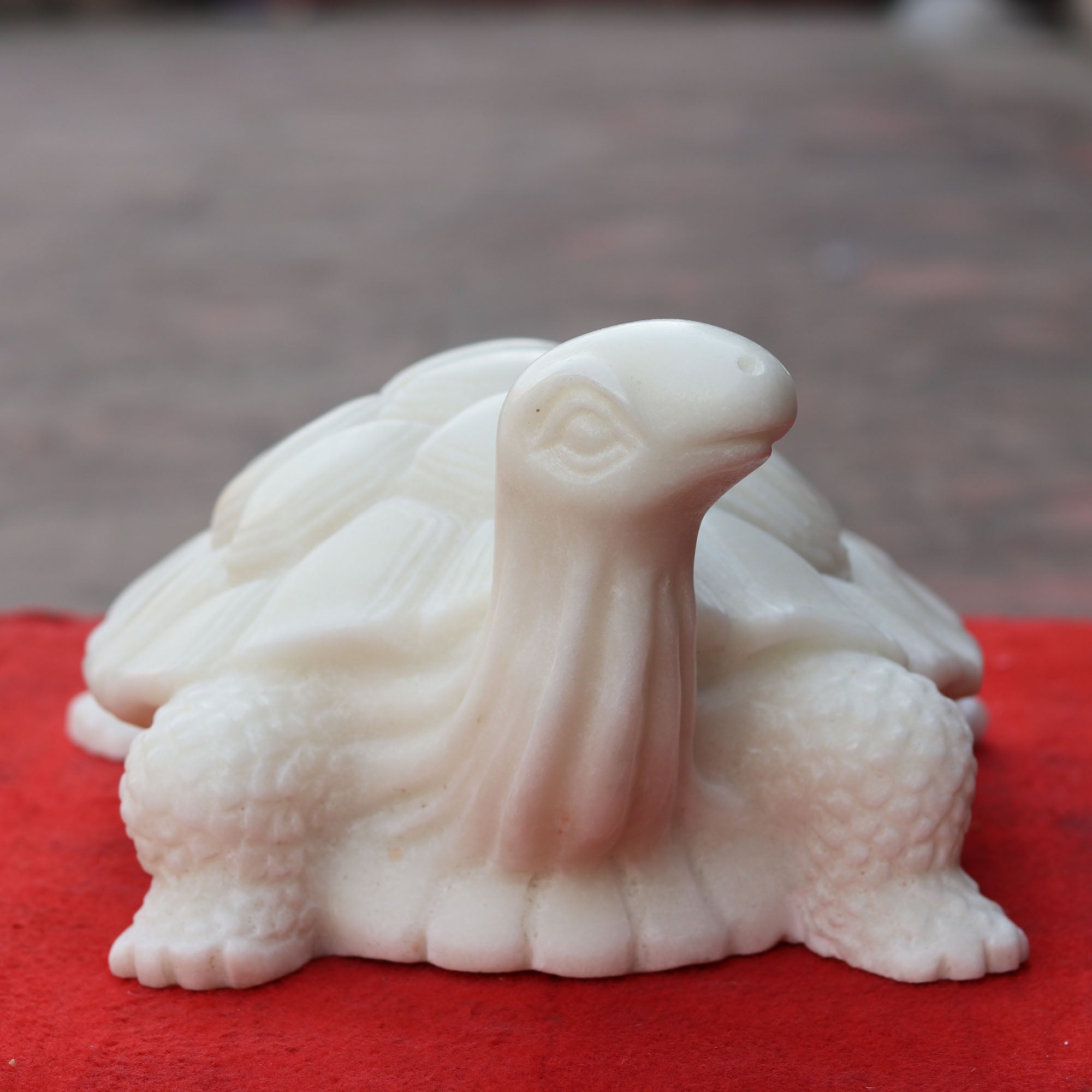 White Marble Kachua Tortoise Idol | 15 Inch
