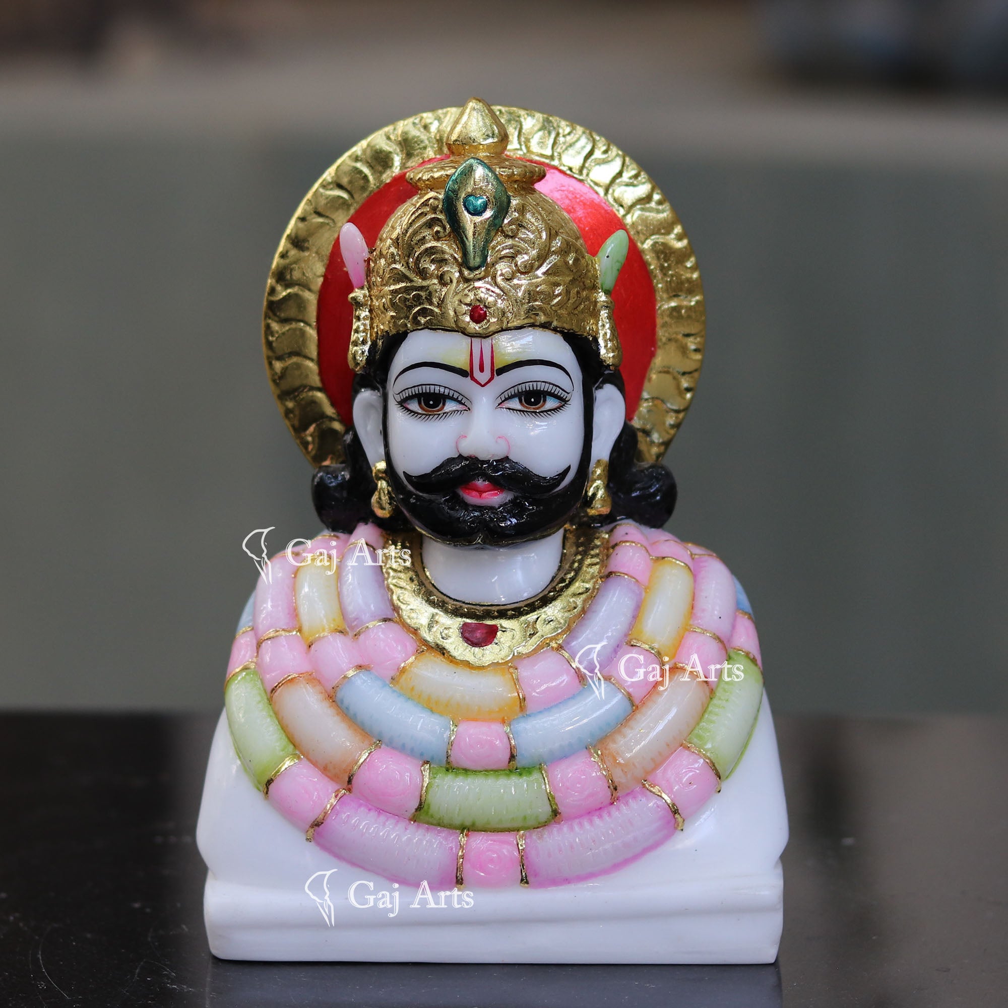 Marble Khatu Shyam Ji Idol | 7 Inch