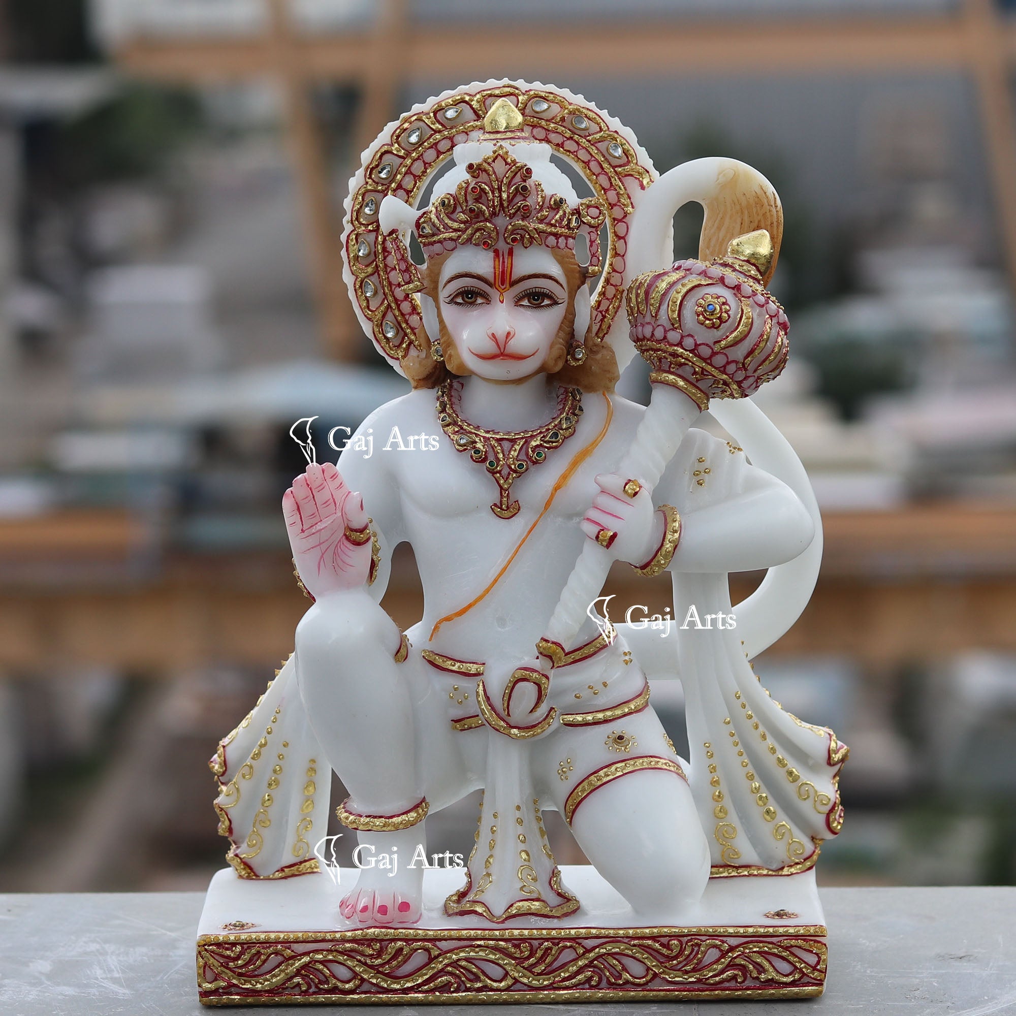 Ethiopia Marble Hanuman Ji Idol | 12 Inch