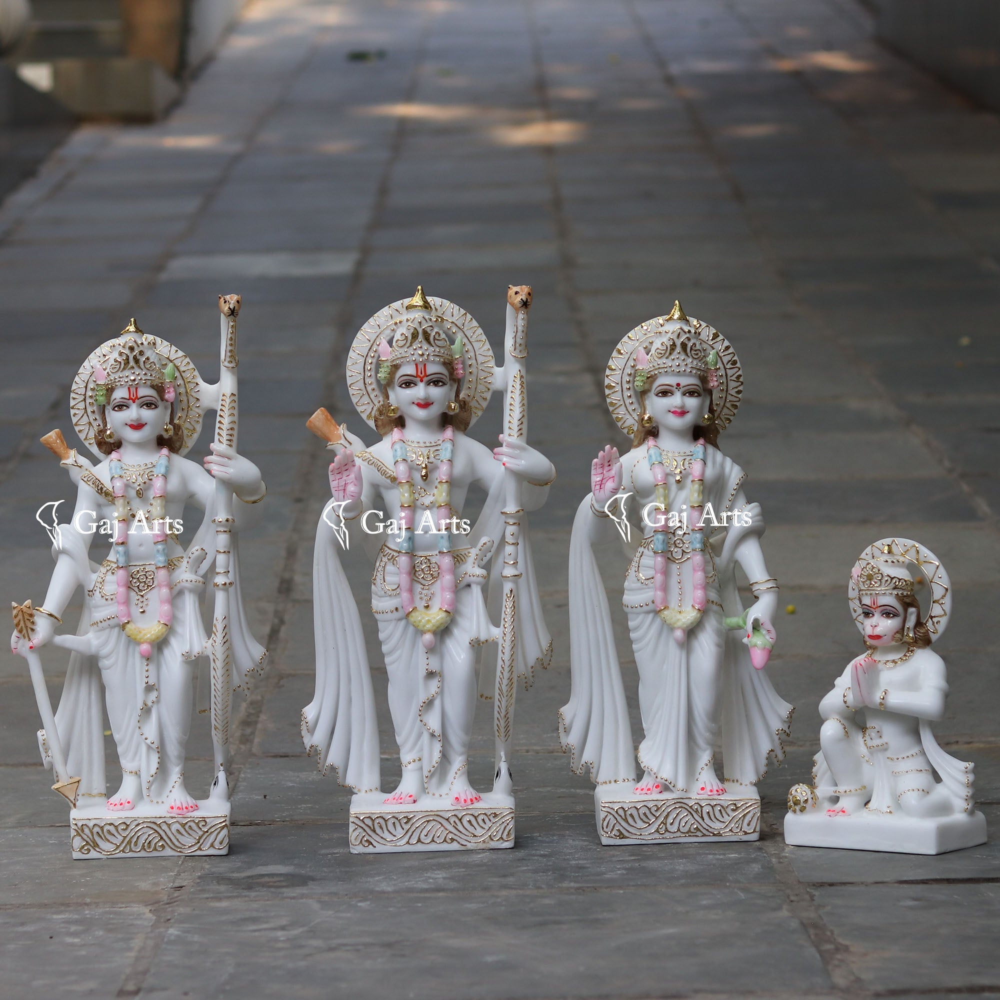 White Marble Ram Jodi Idol | 24 Inch