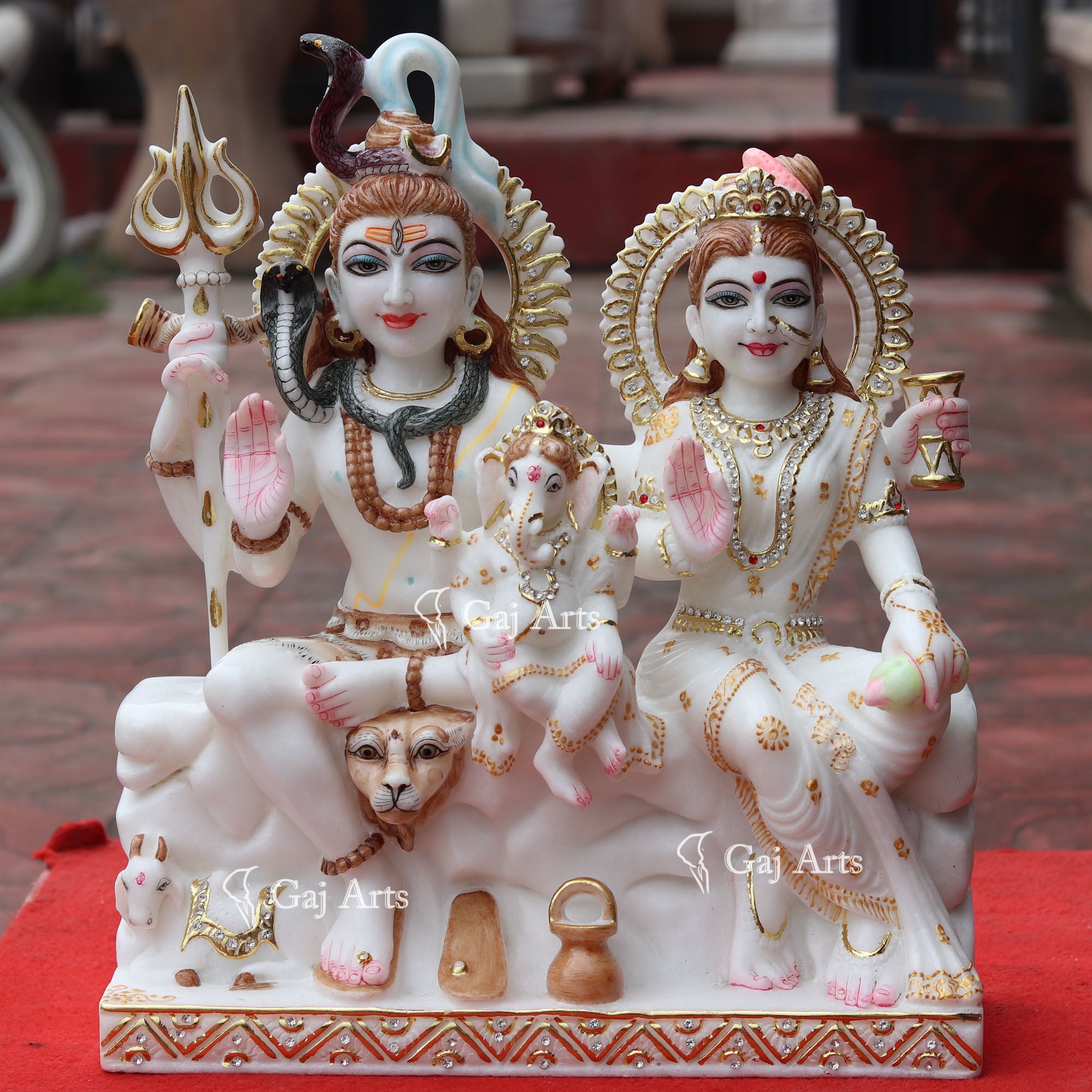 Premium Marble Shiv Parivar Idol | 18 Inch