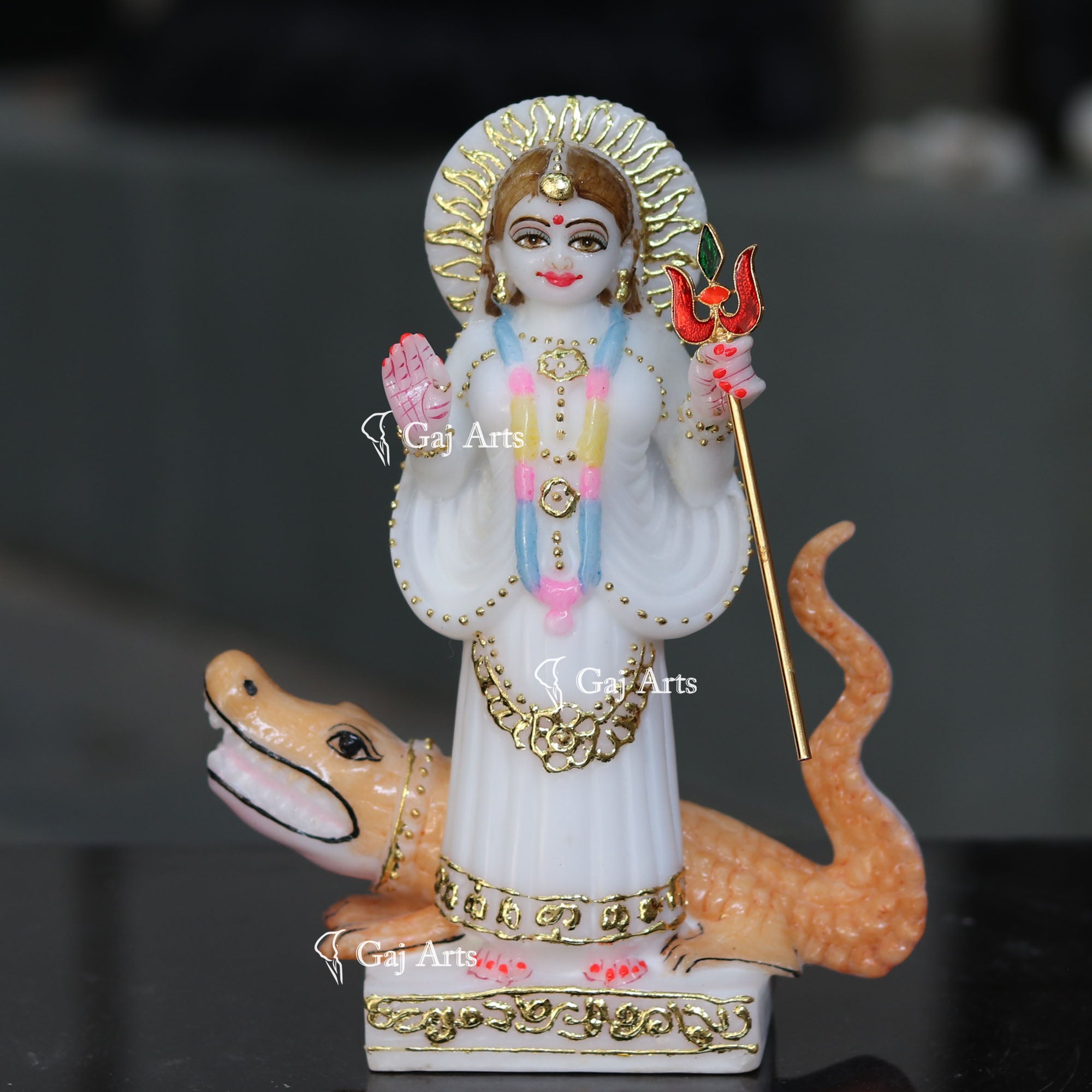 Marble Ethiopia Khodiyar Maa Idol | 9 Inch