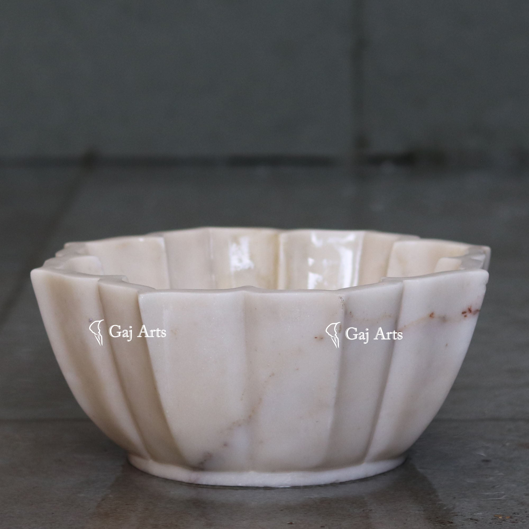 White Marble Luxury Centerpiece Bowl | 12 Inch