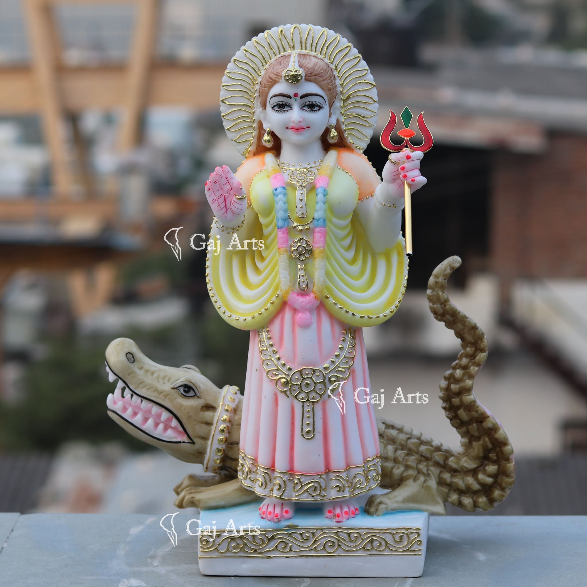 White Marble Ethiopia Khodiyar Maa Idol | 18 Inch