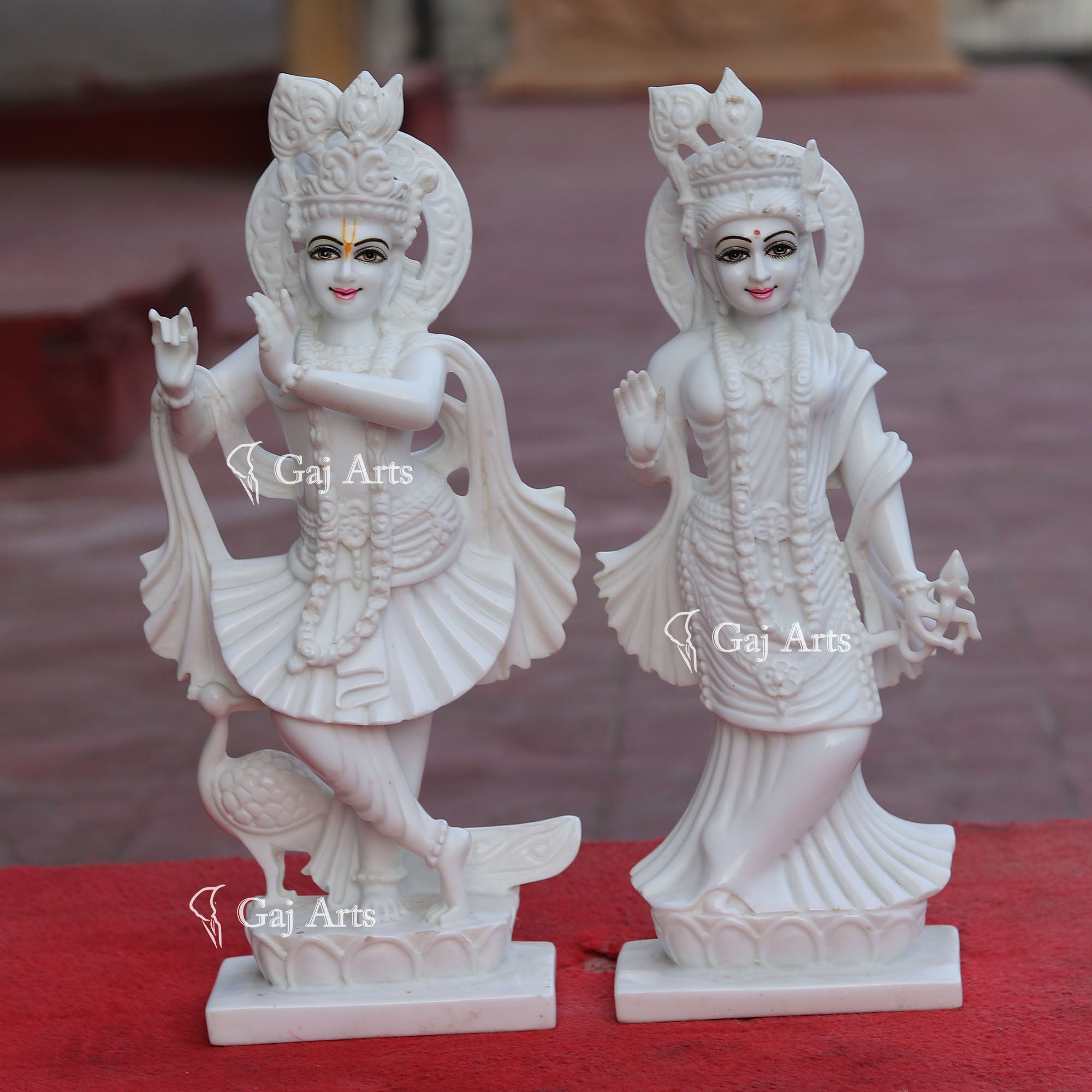 Makrana Marble Radha Krishna Idol | 15 Inch