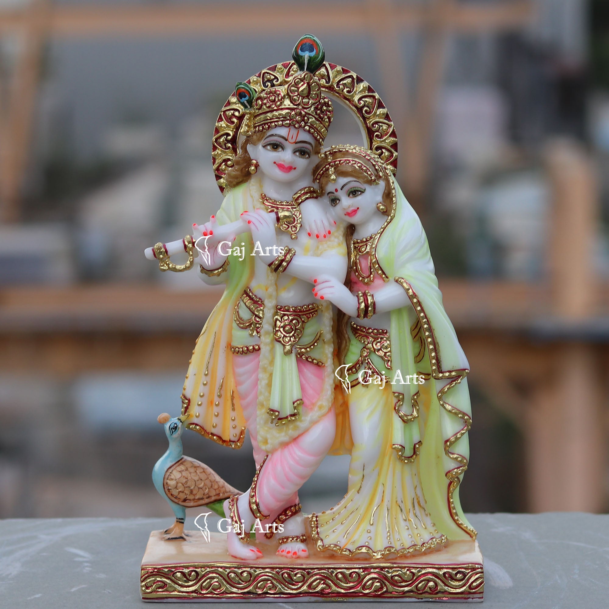 White Marble Ethiopia Radha Krishna Jodi | 12 Inch