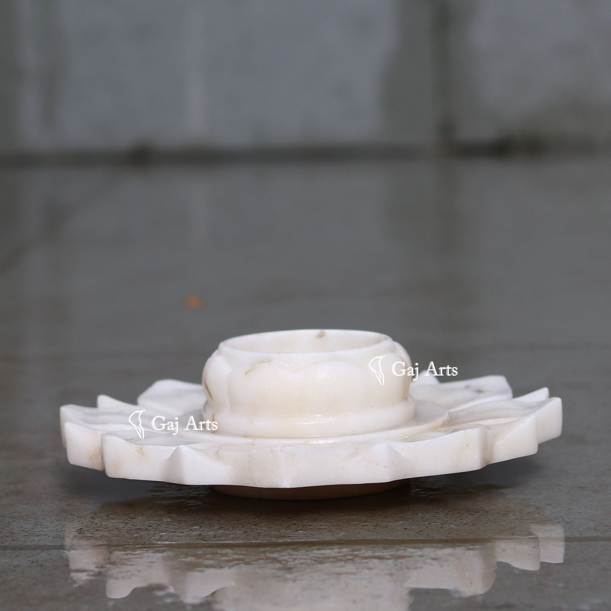 White Marble Decorative Flower Bowl | 9 Inch
