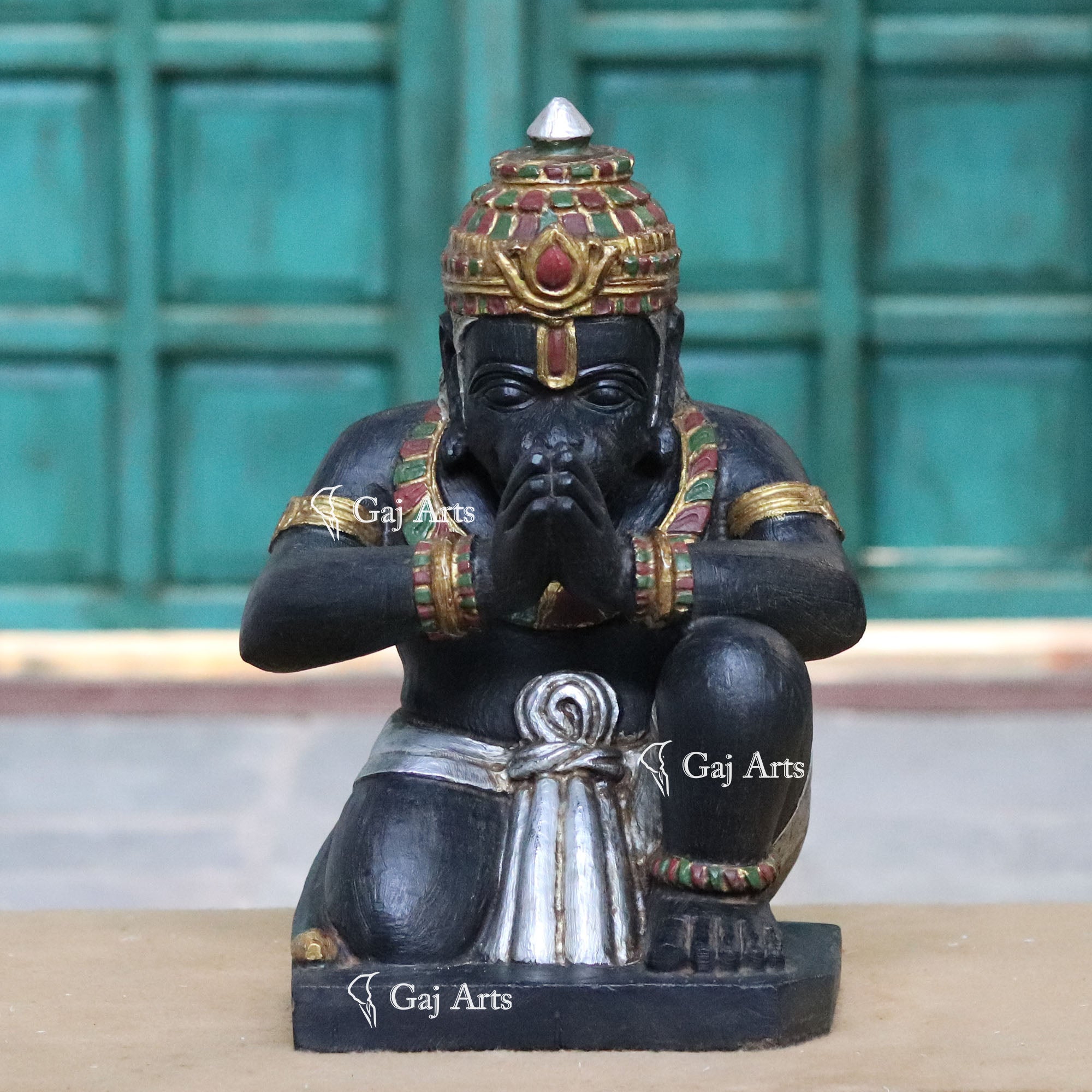 Black Marble Veer Hanuman Ji Idol | 18 Inch