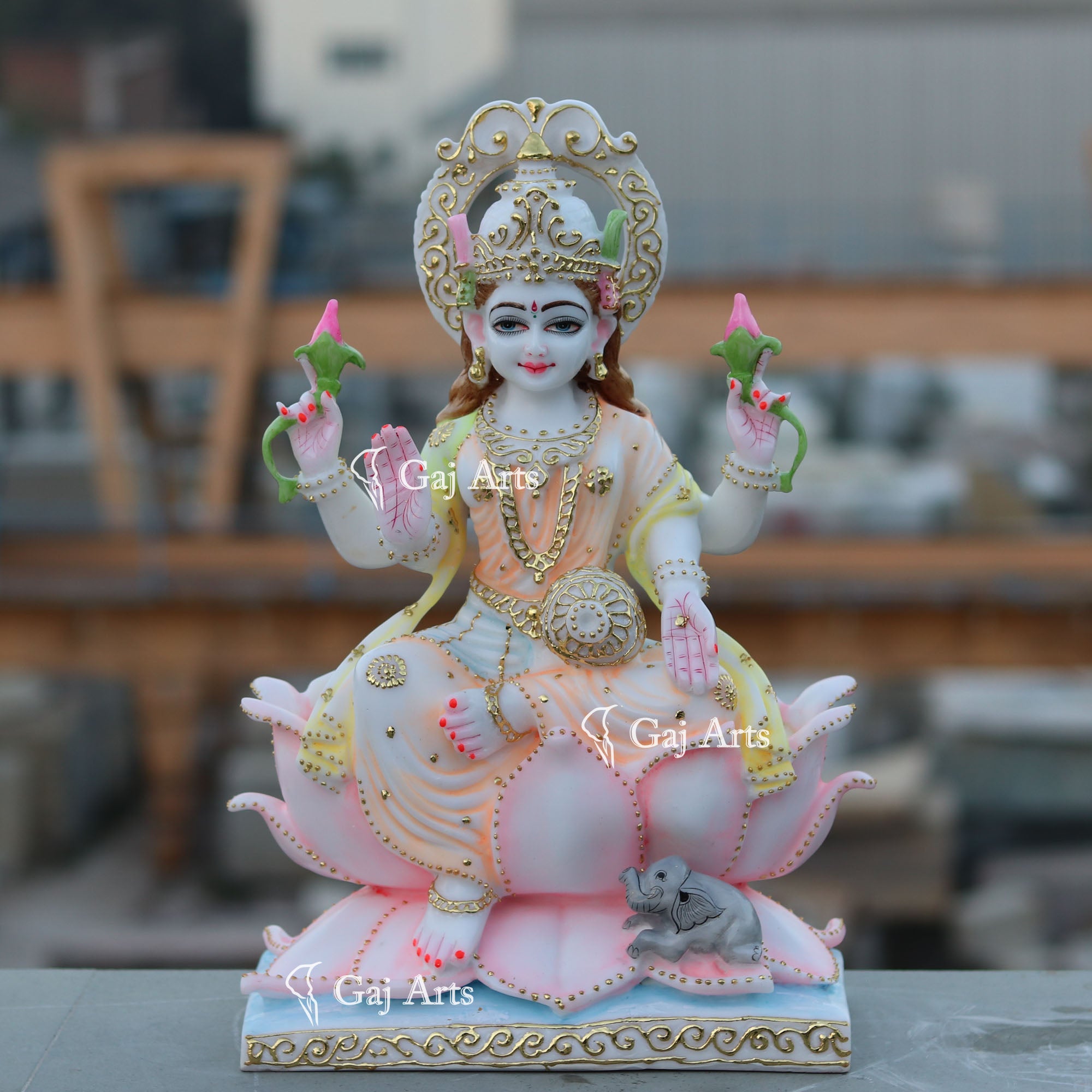 White Marble Laxmi Mata Idol | 18 Inch