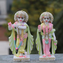 White Marble Ethiopia Radha Krishna Idol | 9 Inch