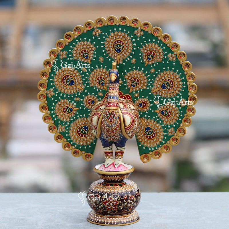 Wooden  Peacock 10"