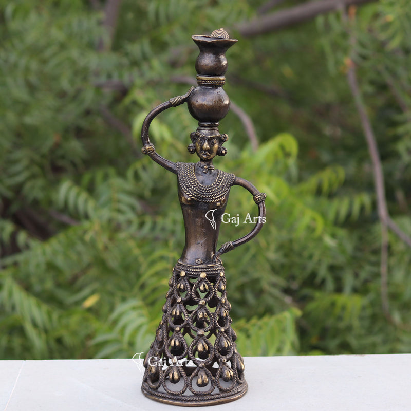 Dhokra Art Tribal Woman 18"