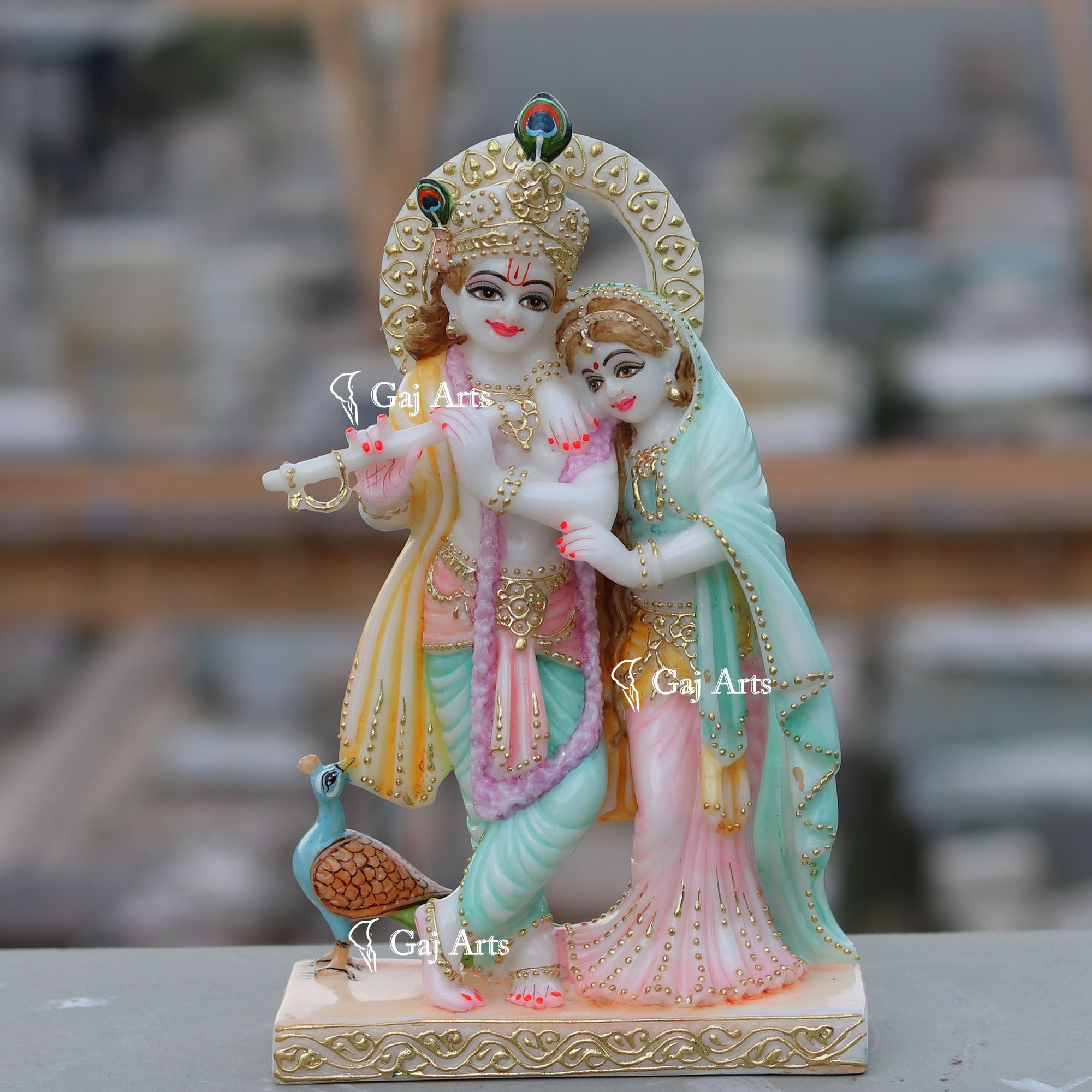 White Marble Ethiopia Radha Krishna Jodi | 12 Inch