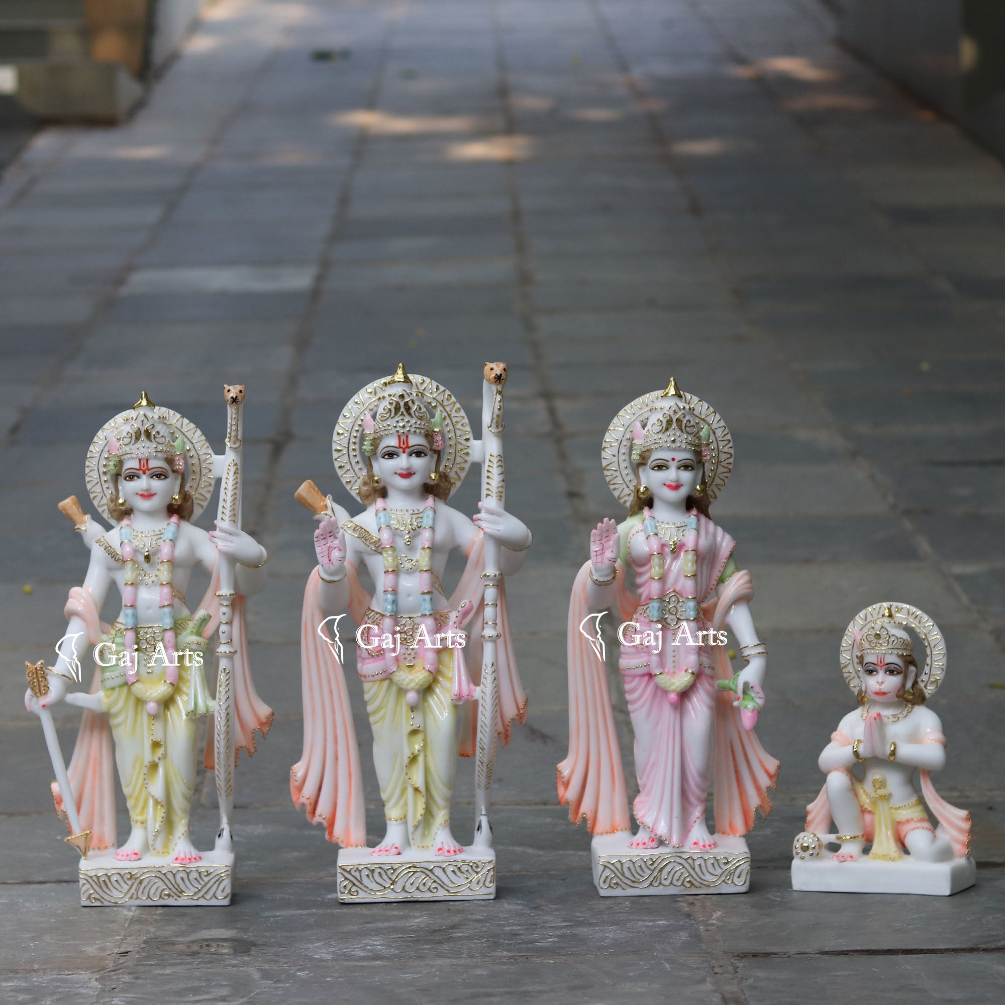 White Marble Ethiopia Ram Jodi Statue | 24 Inch