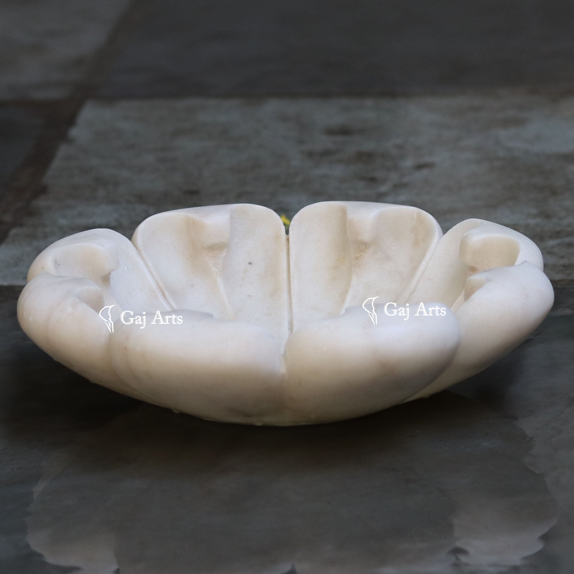 White Marble Elegant Centerpiece Bowl | 12 Inch