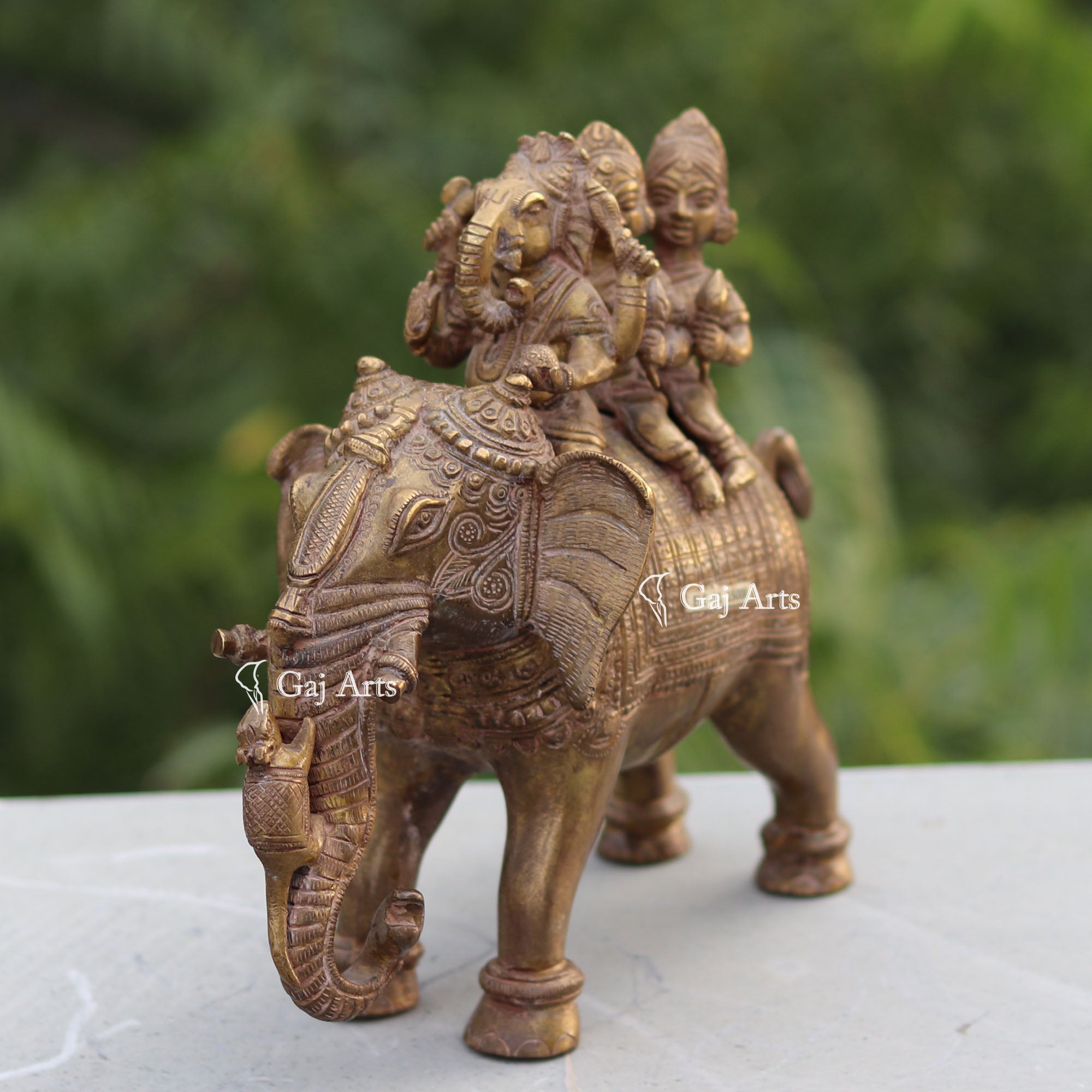 Brass Elephant Statue | 9 Inch