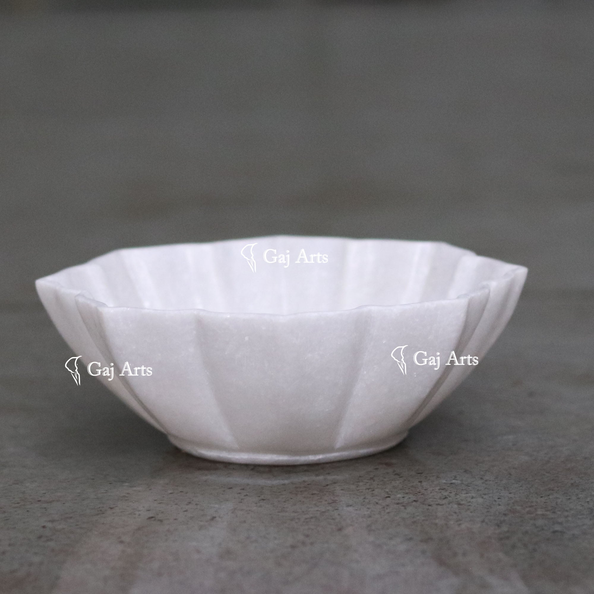White Marble Smooth Finish Flower Bowl | 6 Inch