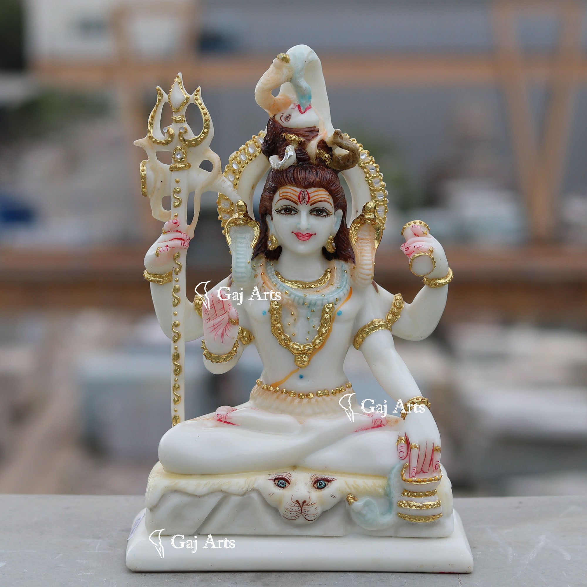 White Vietnam Marble Shiva Statue | 10 Inch