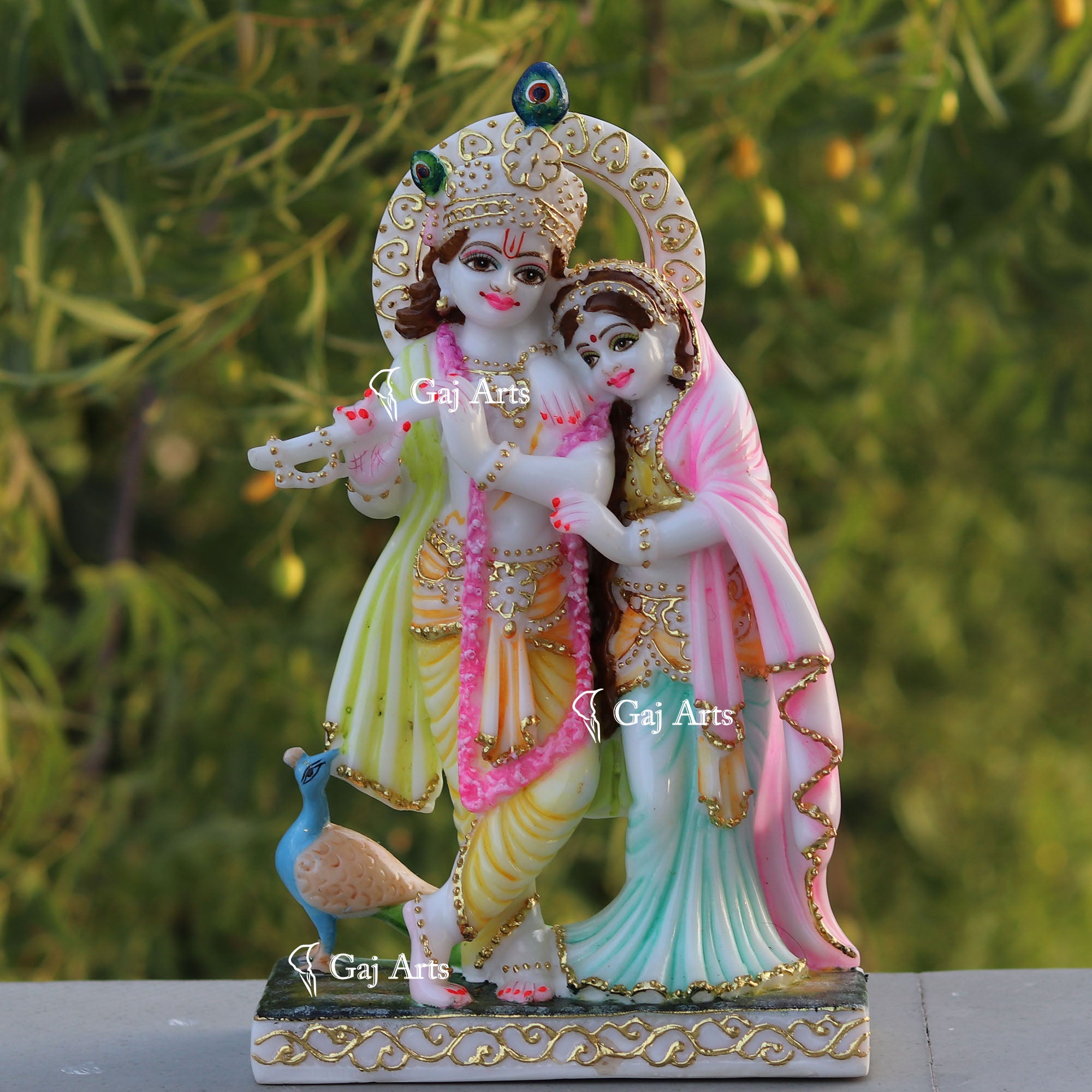 White Marble Ethiopia Radha Krishna Jodi | 12 Inch