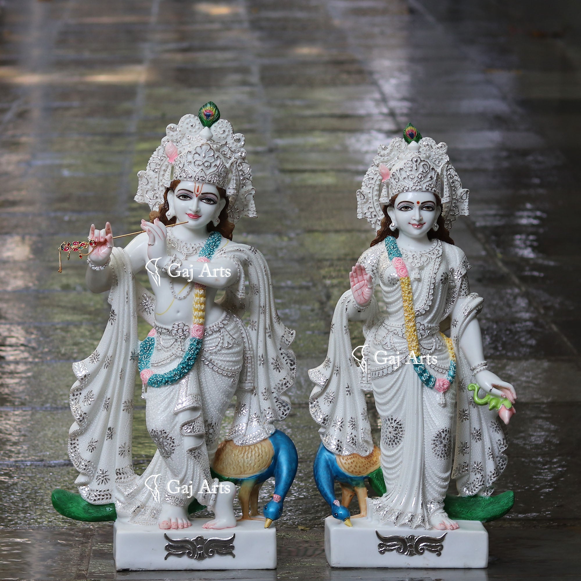 Korean Marble  Radha Krishna Idol | 30 Inch