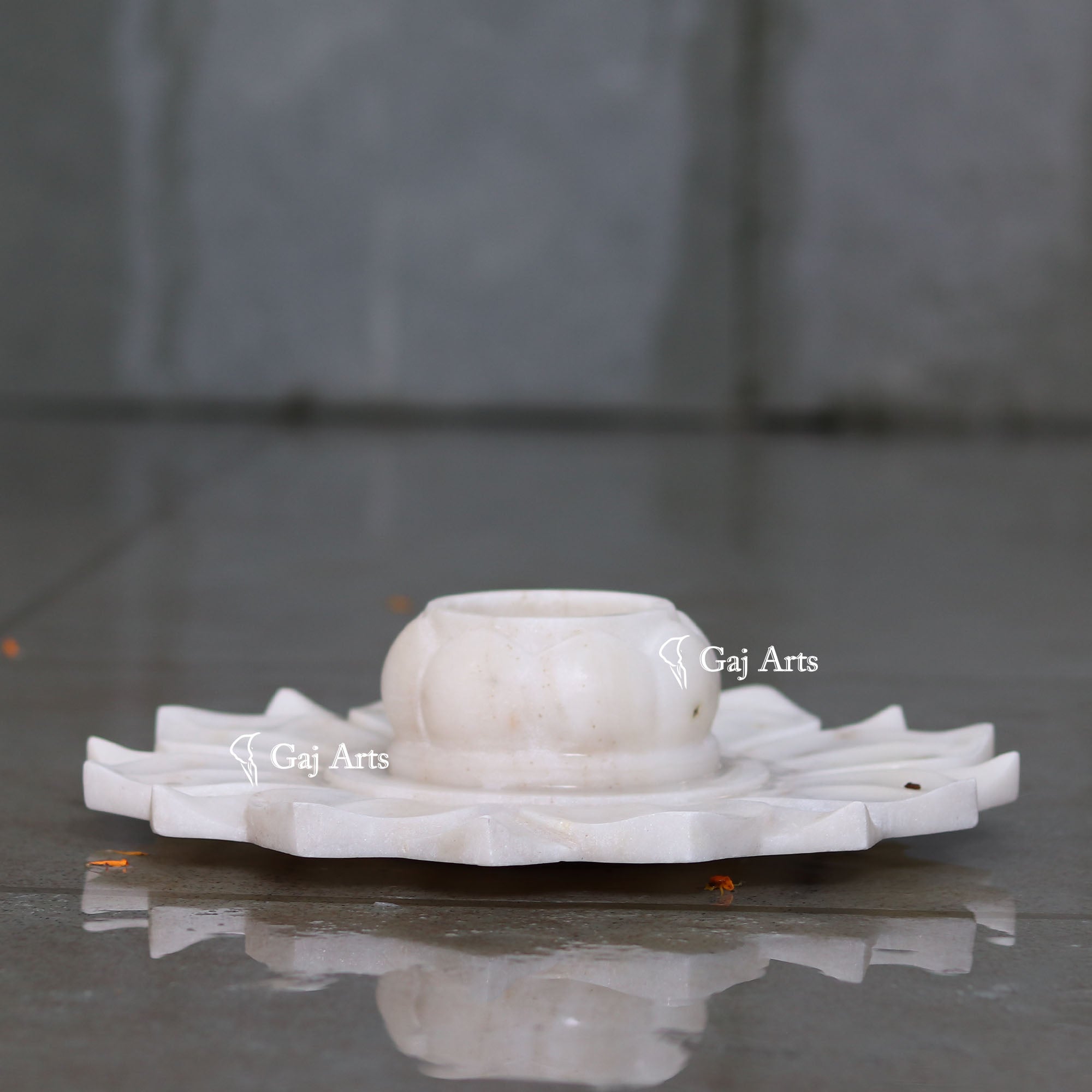 White Marble Refined Flower Bowl | 12 Inch