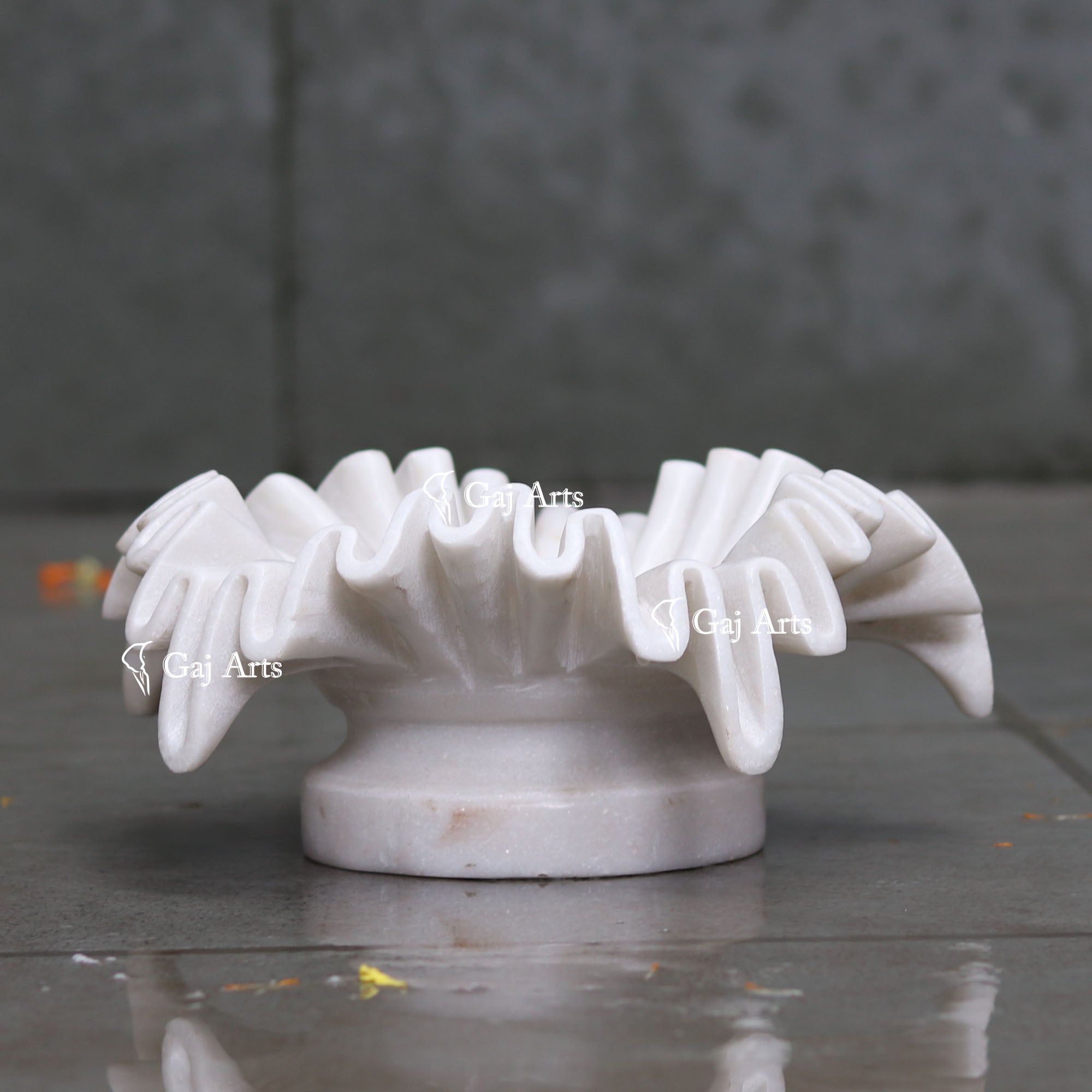 White Marble Flower Bowl | 12 Inch