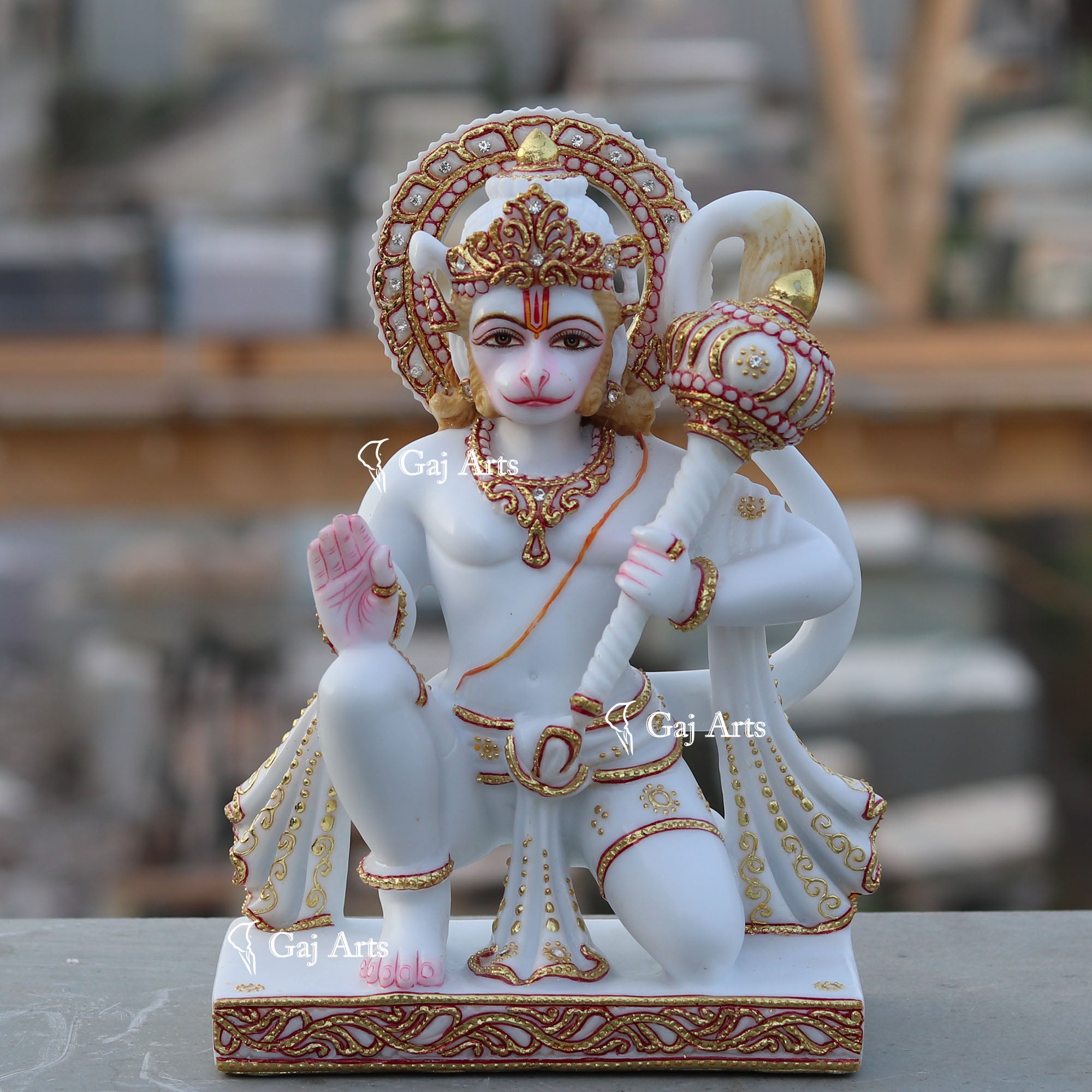 Ethiopia Marble Hanuman Ji Idol | 12 Inch