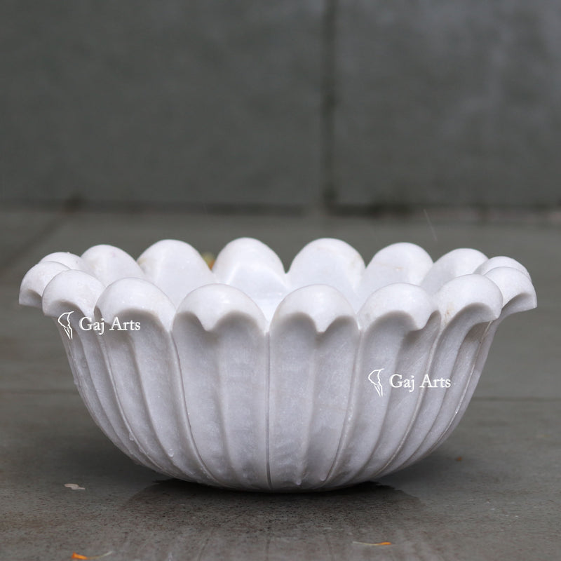 Marble Flower Bowl 12"