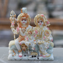 White Marble Shiv Parivar Idol | 7 Inch