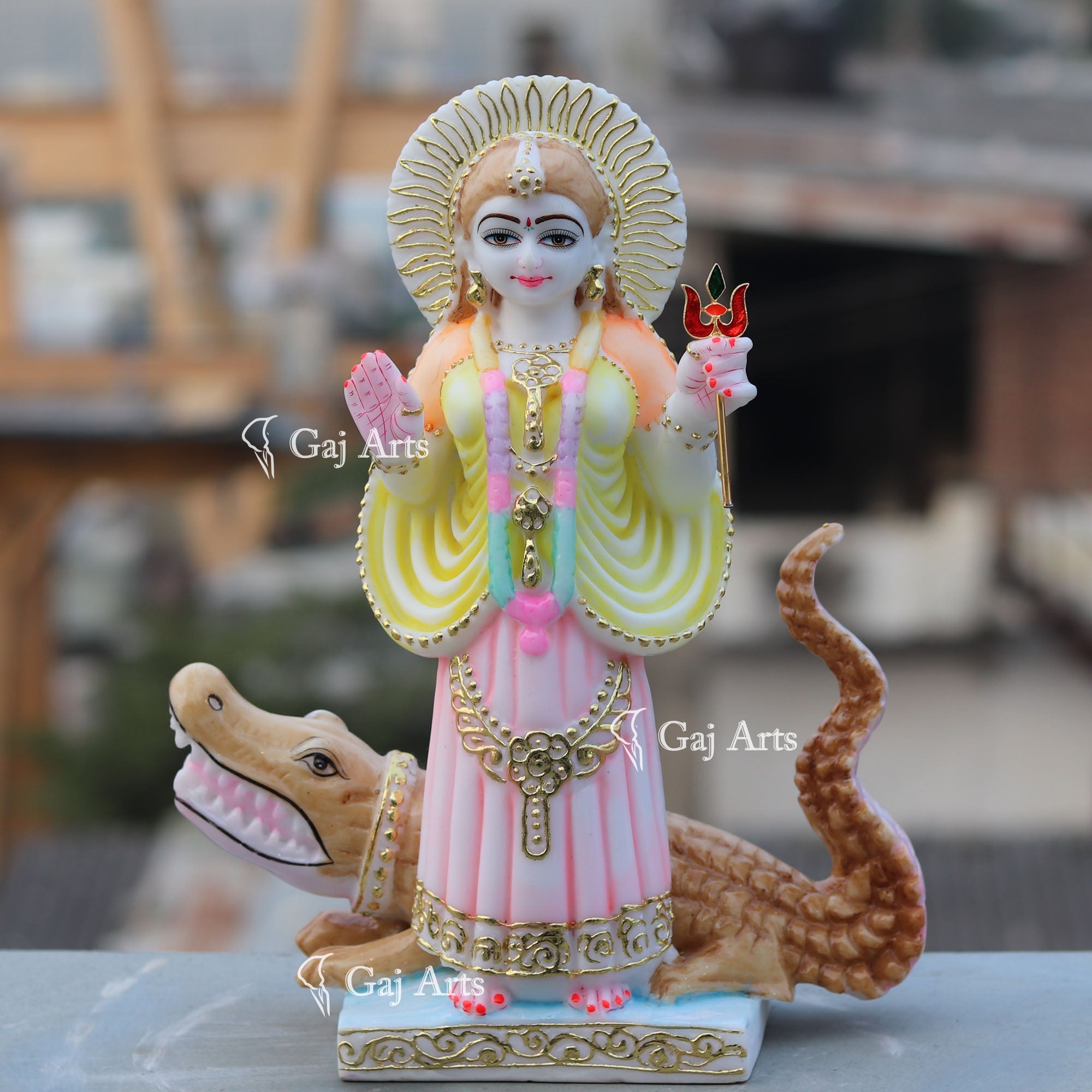 White Marble Khodiyar Maa Idol | 15 Inch