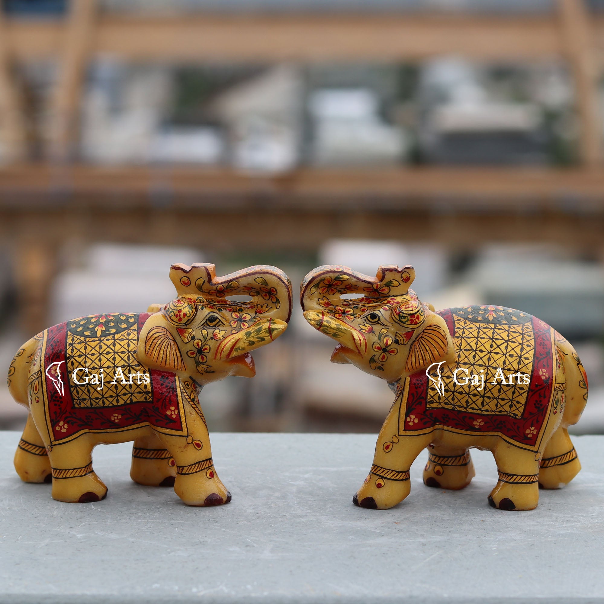 White Marble Elephant Statue | 5 Inch