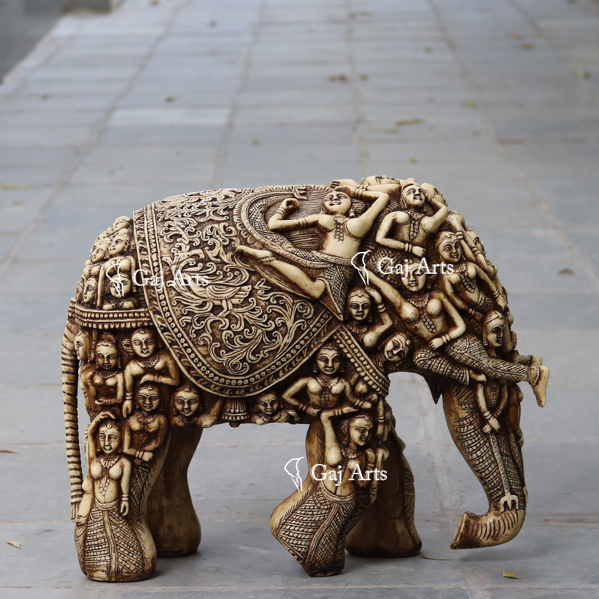 Marble Elephant Statue | 30 Inch