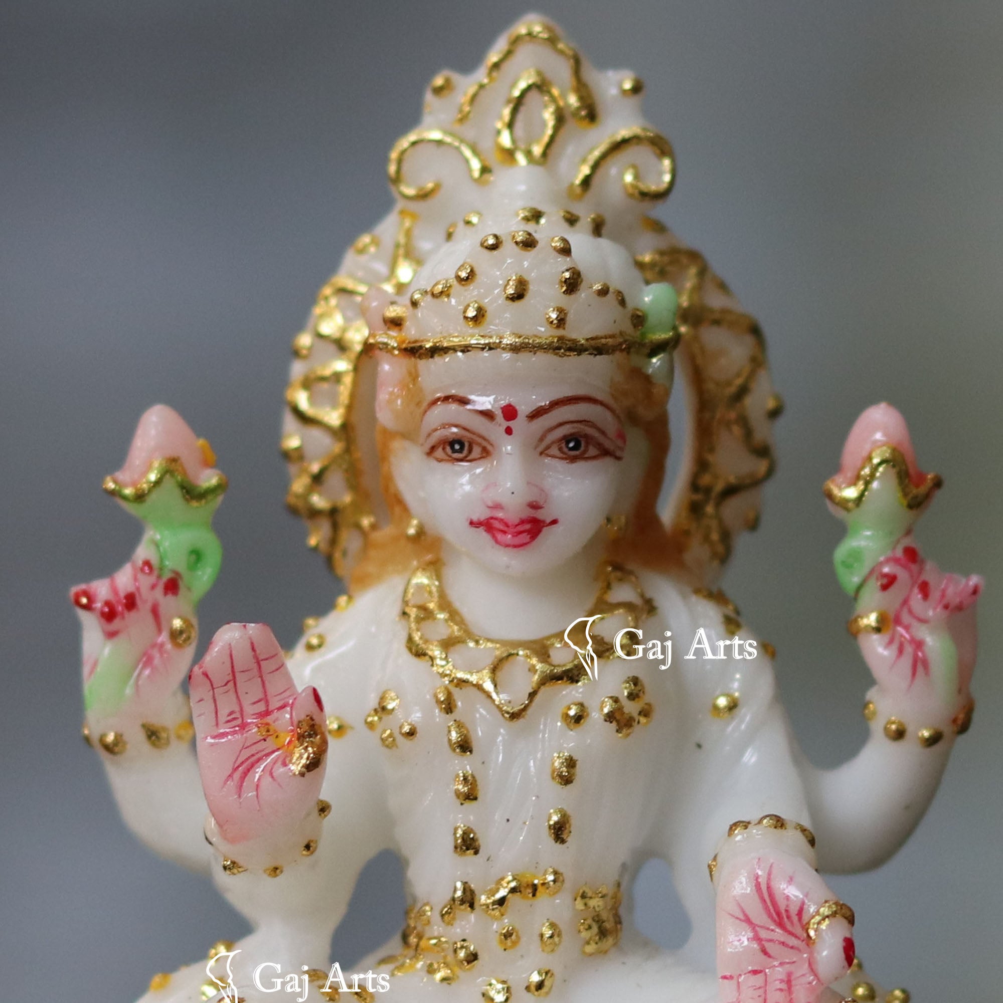 White Marble Lakshmi Mata Idol | 4 Inch
