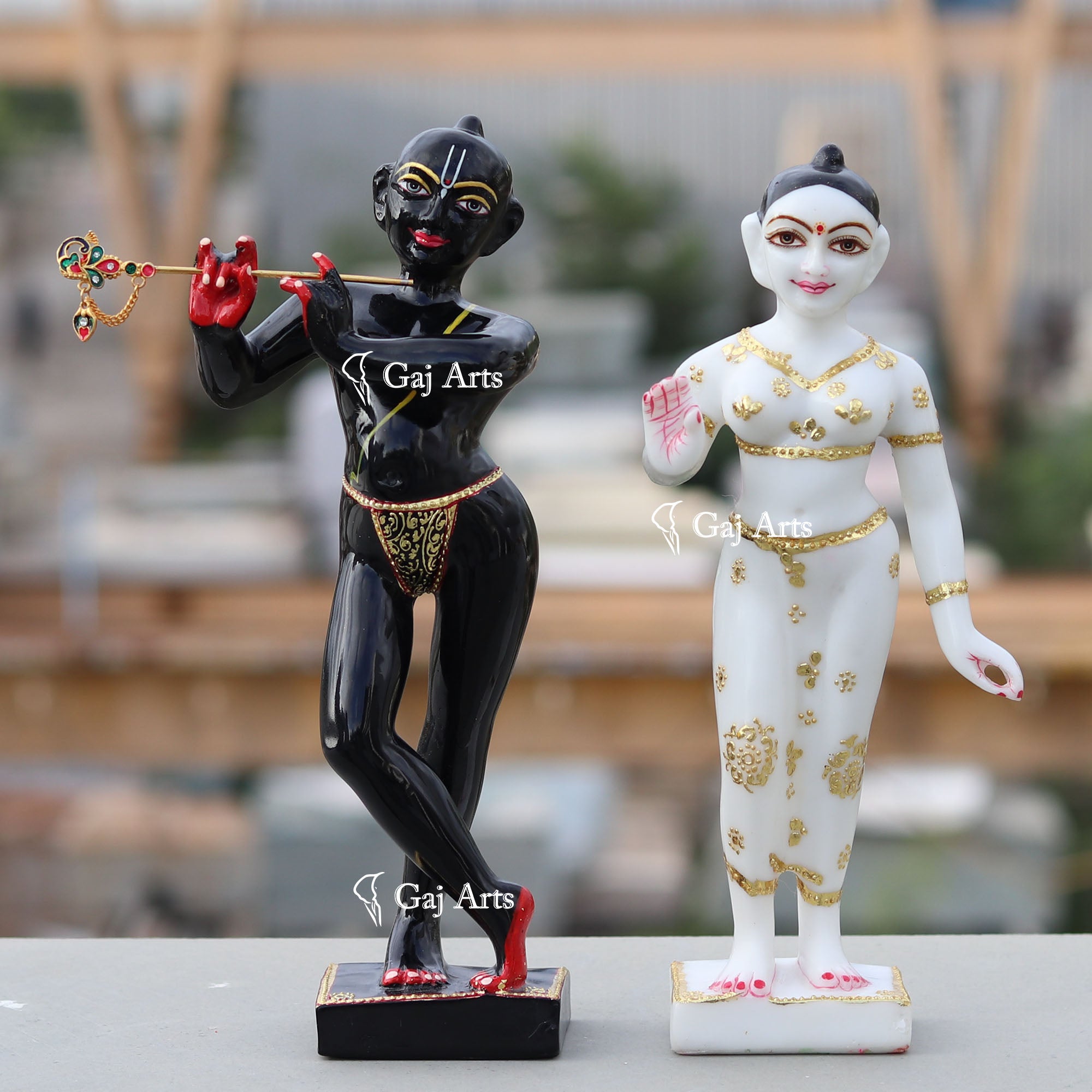 Rajasthan Black Marble Iskon Radha Krishna Idol | 12 Inch