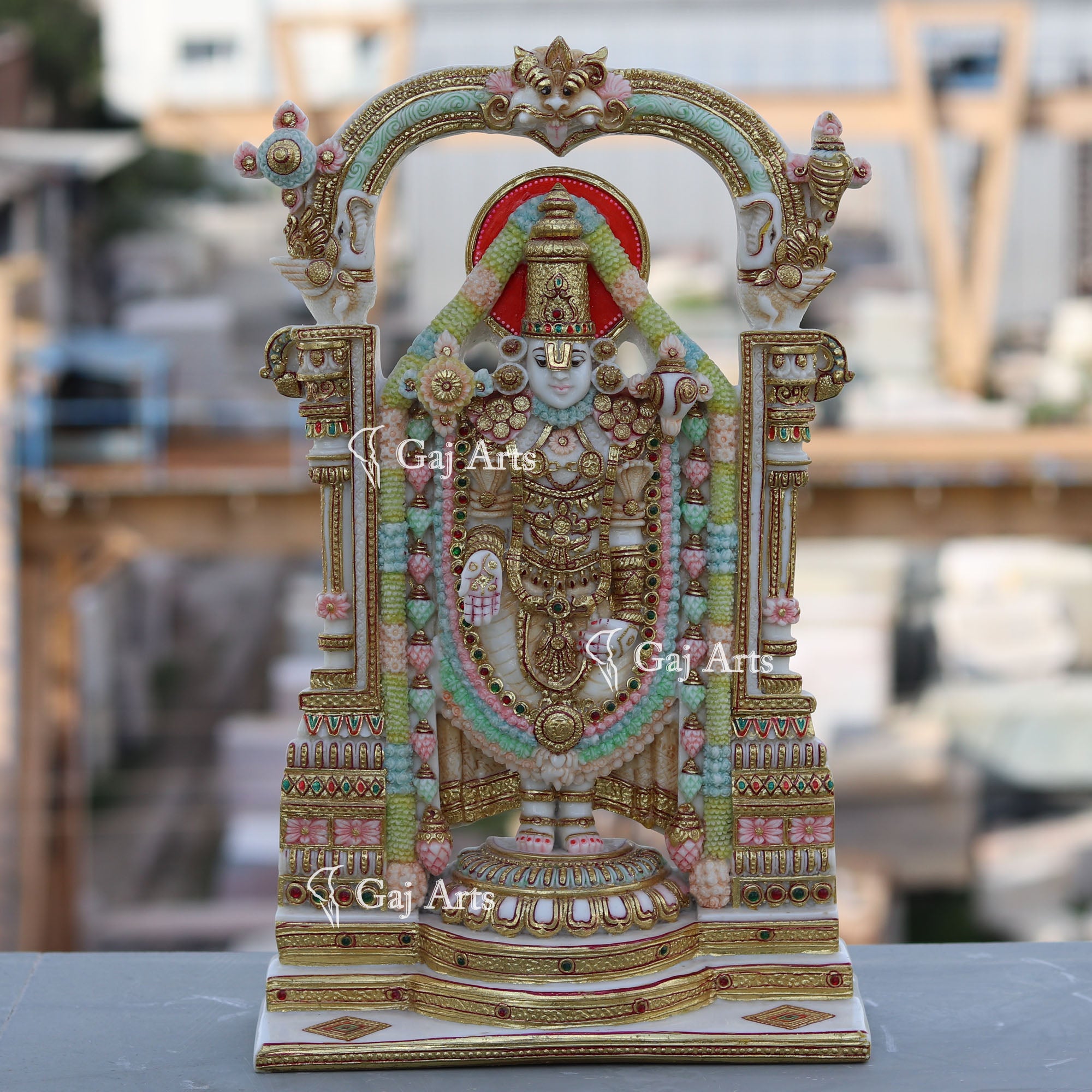 Marble Ethiopia Tirupati Balaji Idol | 15 Inch