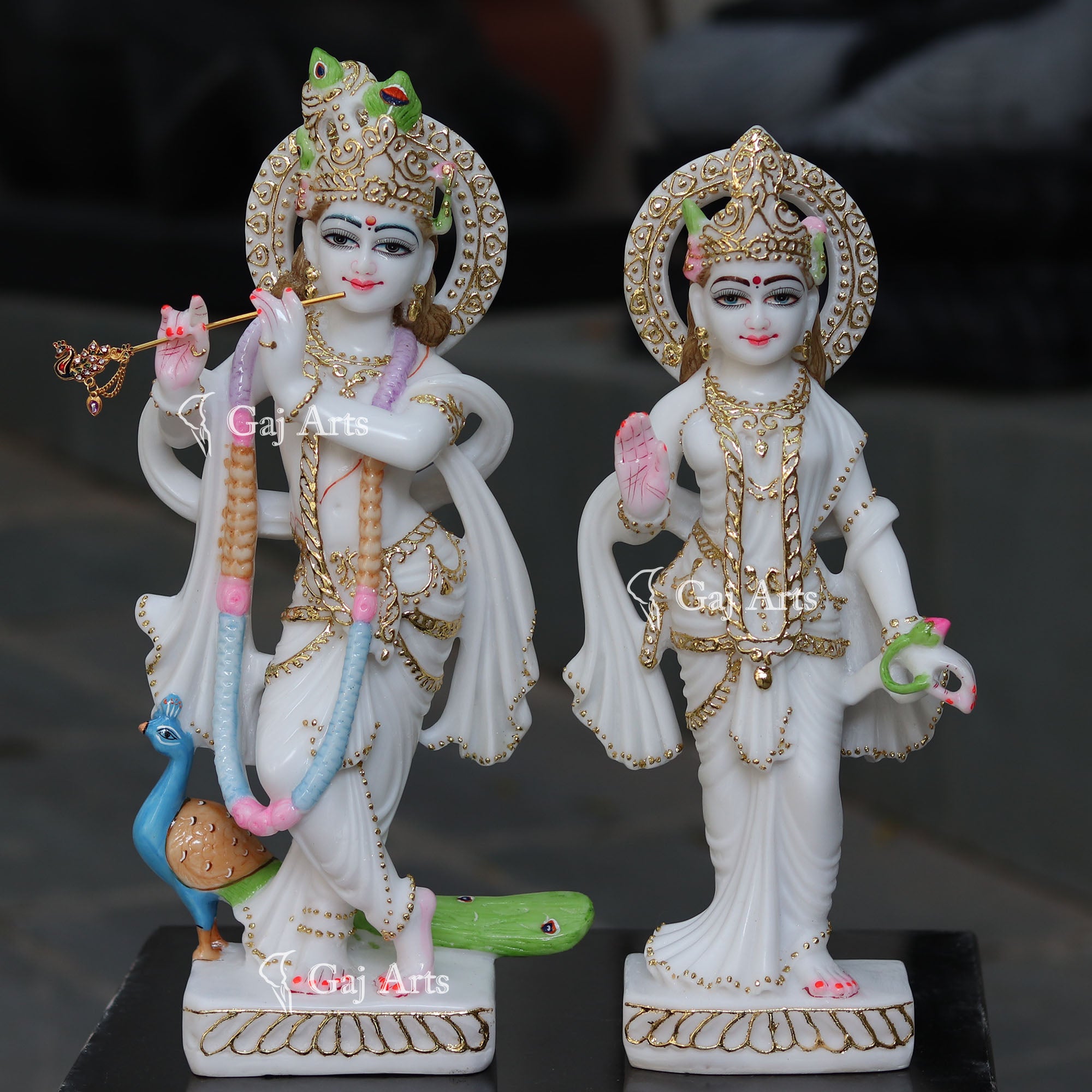 White Marble Ethiopia Radha Krishna Idol | 18 Inch