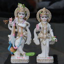 White Marble Ethiopia Radha Krishna Idol | 18 Inch