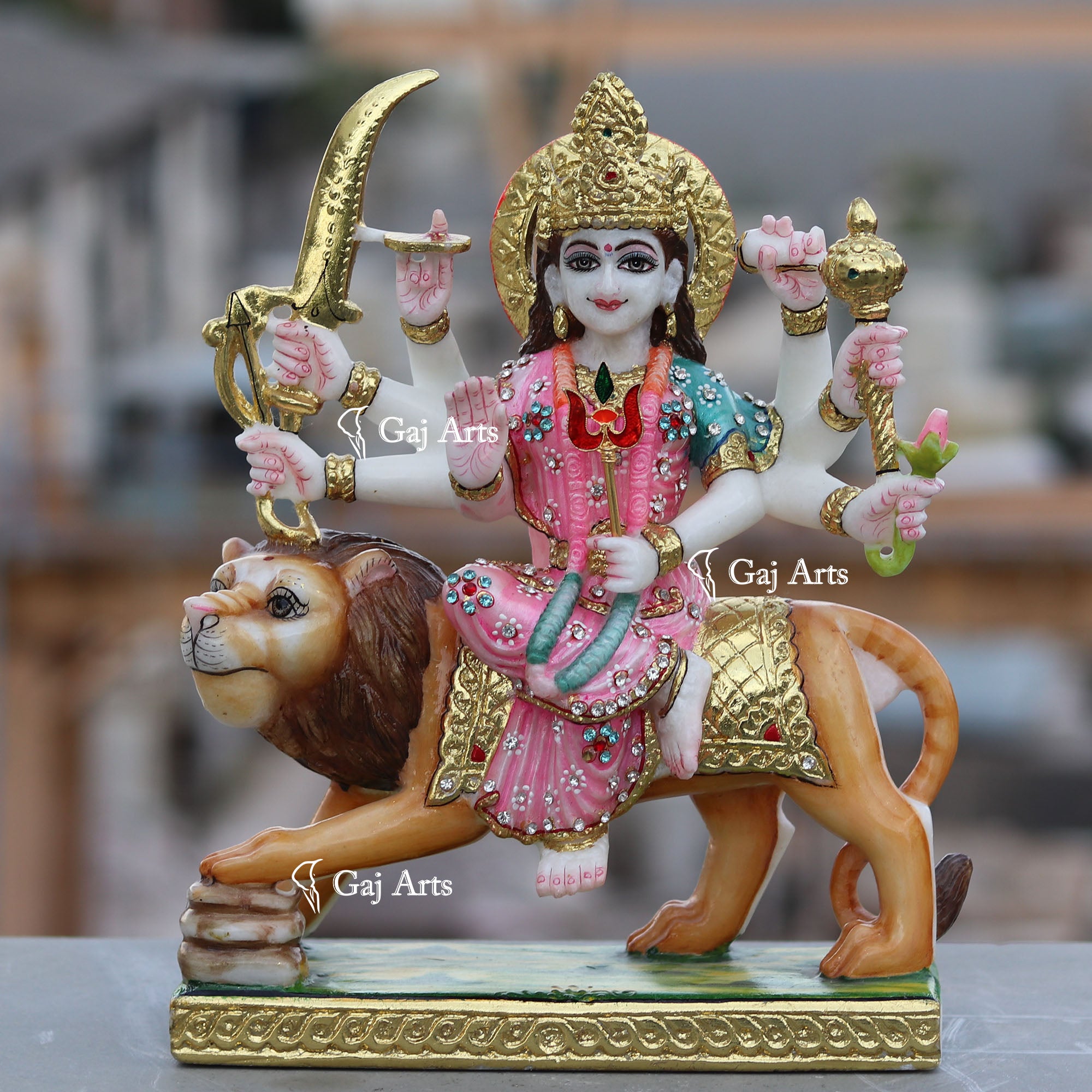 White Marble Durga Maa Statue | 12 Inch