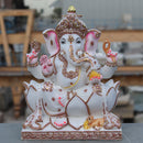 White Marble Ethiopia Ganesh Idol | 15 Inch