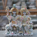 White Marble Shiv Parivar Statue | 12 Inch