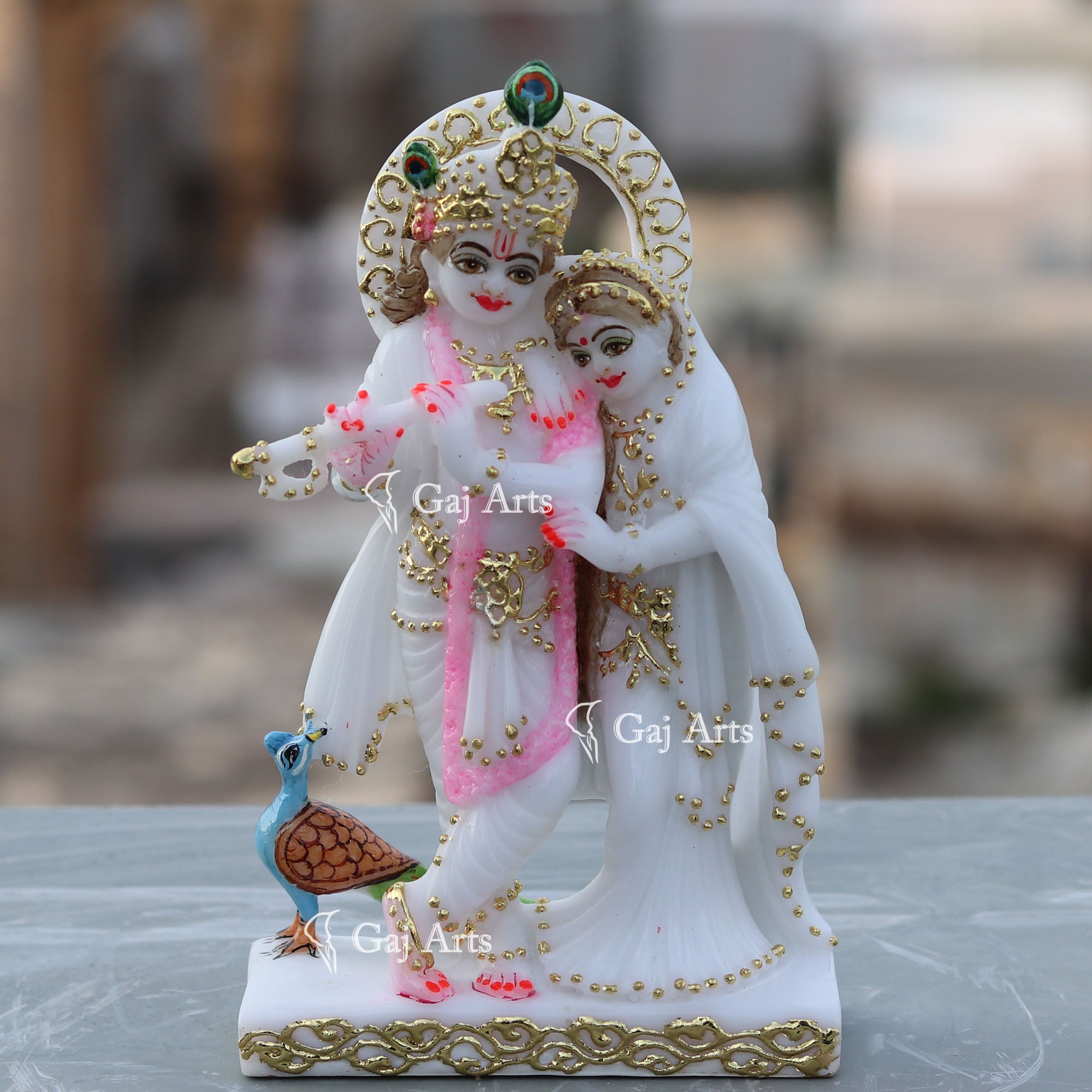 White Radha Krishna Jodi Murti | 7 Inch